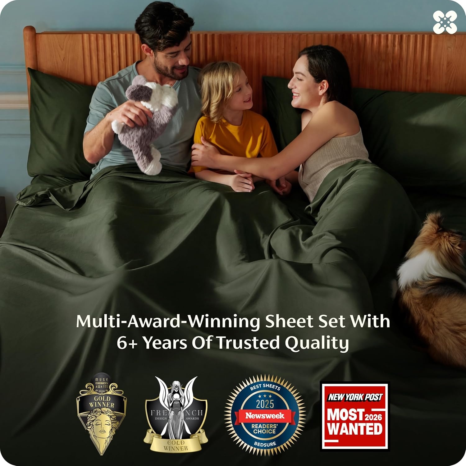 image:imageBedsure PureWoven 100 Rayon Derived from Bamboo Queen Sheets 4 Pieces Cooling Sheets for Hot Sleepers Breathable amp Silky Soft 16 Deep Pocket Hotel Luxury Bedding White22 Olive Green