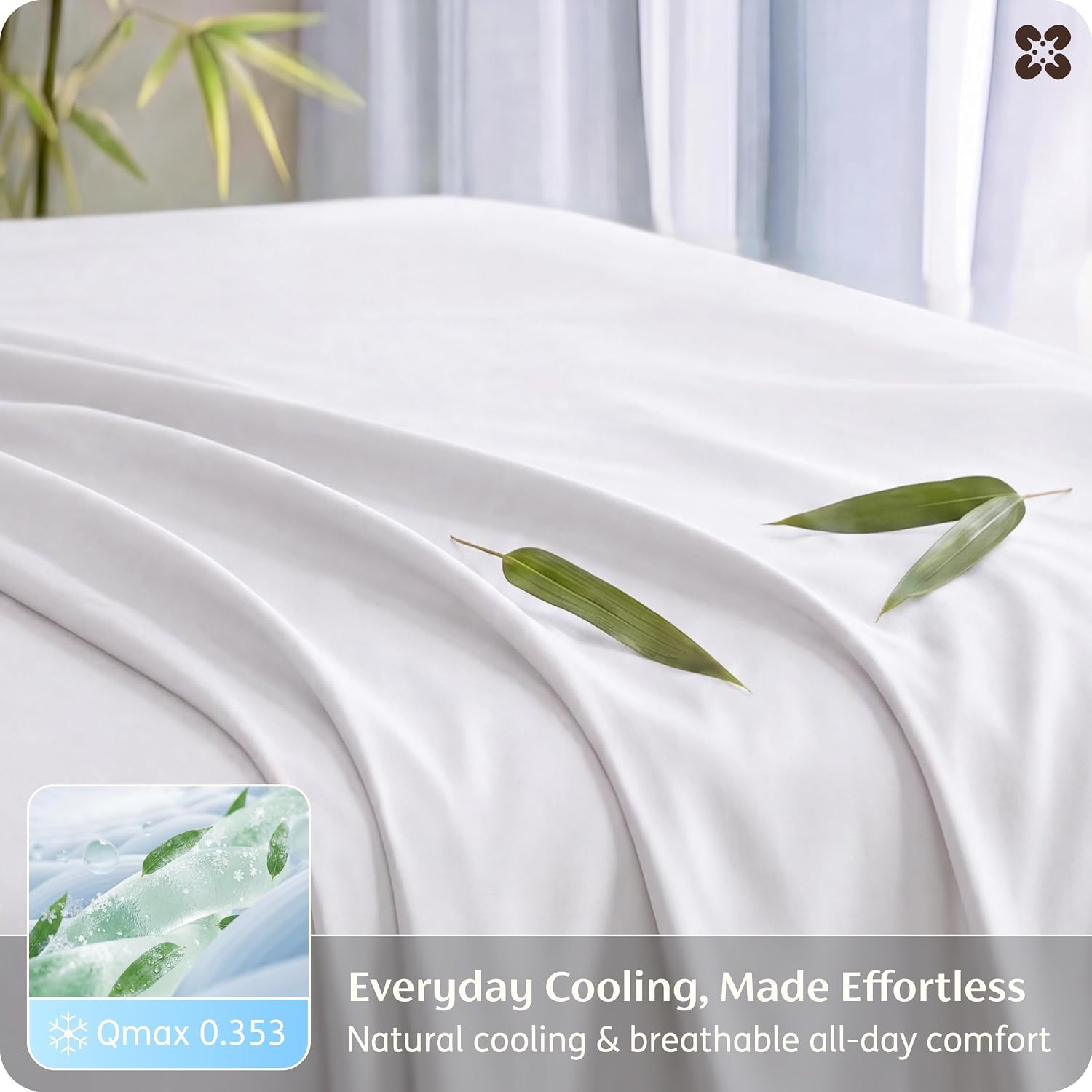 image:imageBedsure PureWoven 100 Rayon Derived from Bamboo Queen Sheets 4 Pieces Cooling Sheets for Hot Sleepers Breathable amp Silky Soft 16 Deep Pocket Hotel Luxury Bedding White02 White