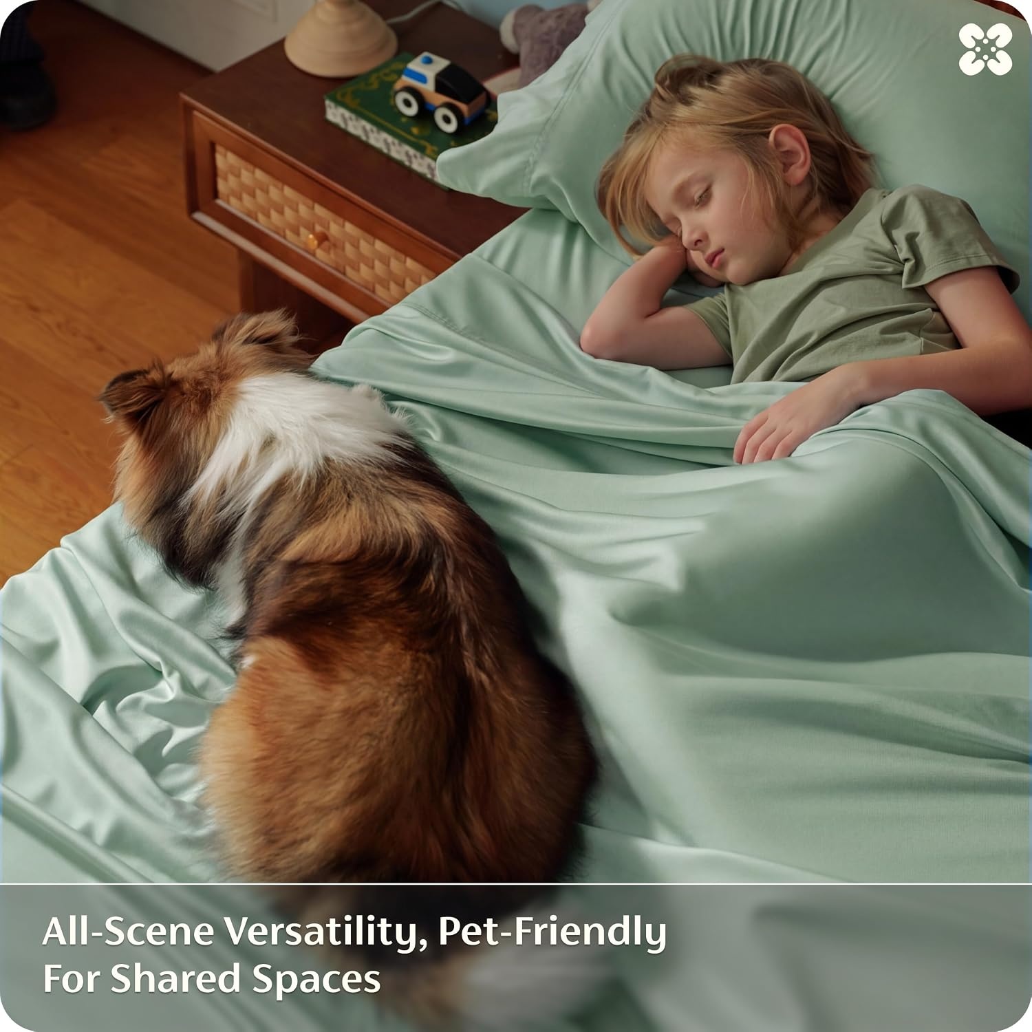 image:imageBedsure PureWoven 100 Rayon Derived from Bamboo Queen Sheets 4 Pieces Cooling Sheets for Hot Sleepers Breathable amp Silky Soft 16 Deep Pocket Hotel Luxury Bedding White10 Sage Green