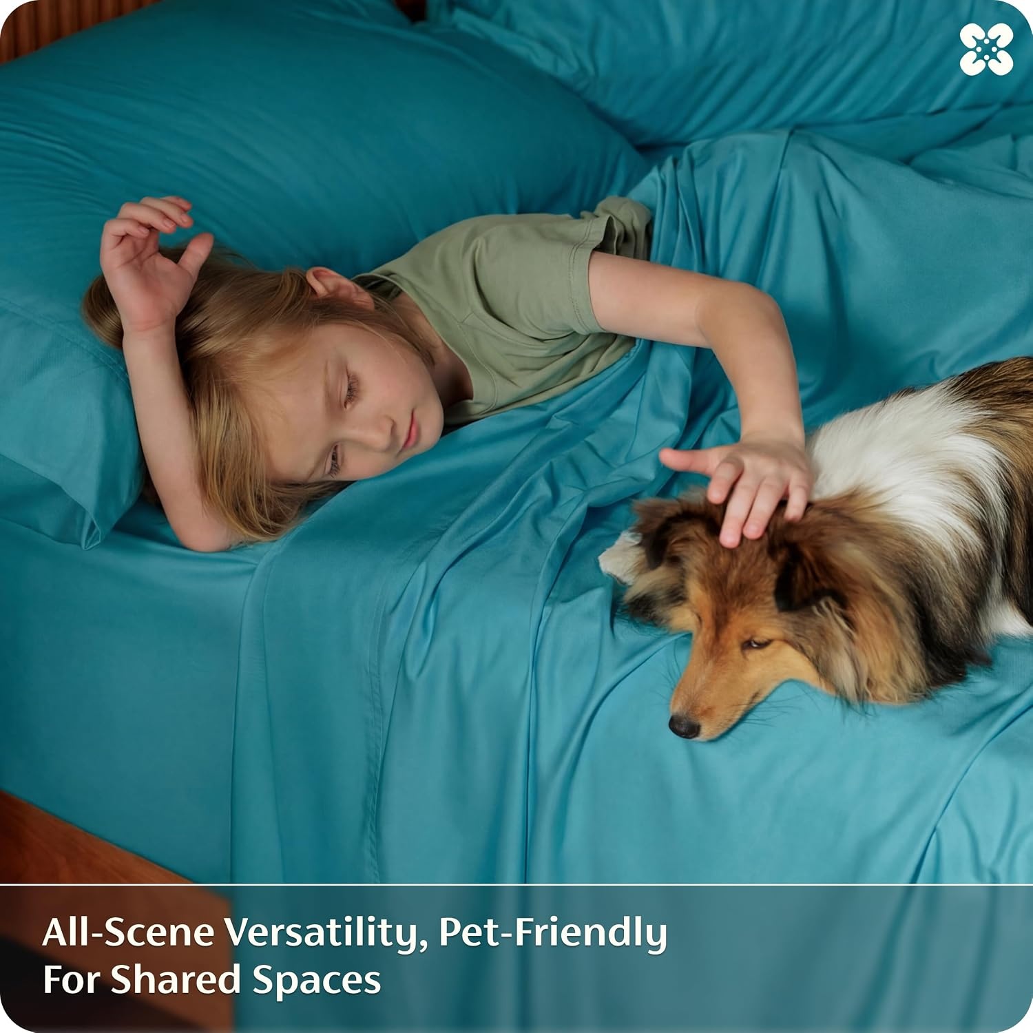 image:imageBedsure PureWoven 100 Rayon Derived from Bamboo Queen Sheets 4 Pieces Cooling Sheets for Hot Sleepers Breathable amp Silky Soft 16 Deep Pocket Hotel Luxury Bedding White18 Turquoise