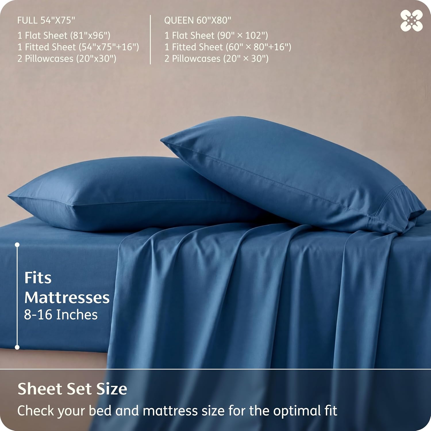 image:imageBedsure PureWoven 100 Rayon Derived from Bamboo Queen Sheets 4 Pieces Cooling Sheets for Hot Sleepers Breathable amp Silky Soft 16 Deep Pocket Hotel Luxury Bedding White06 Teal