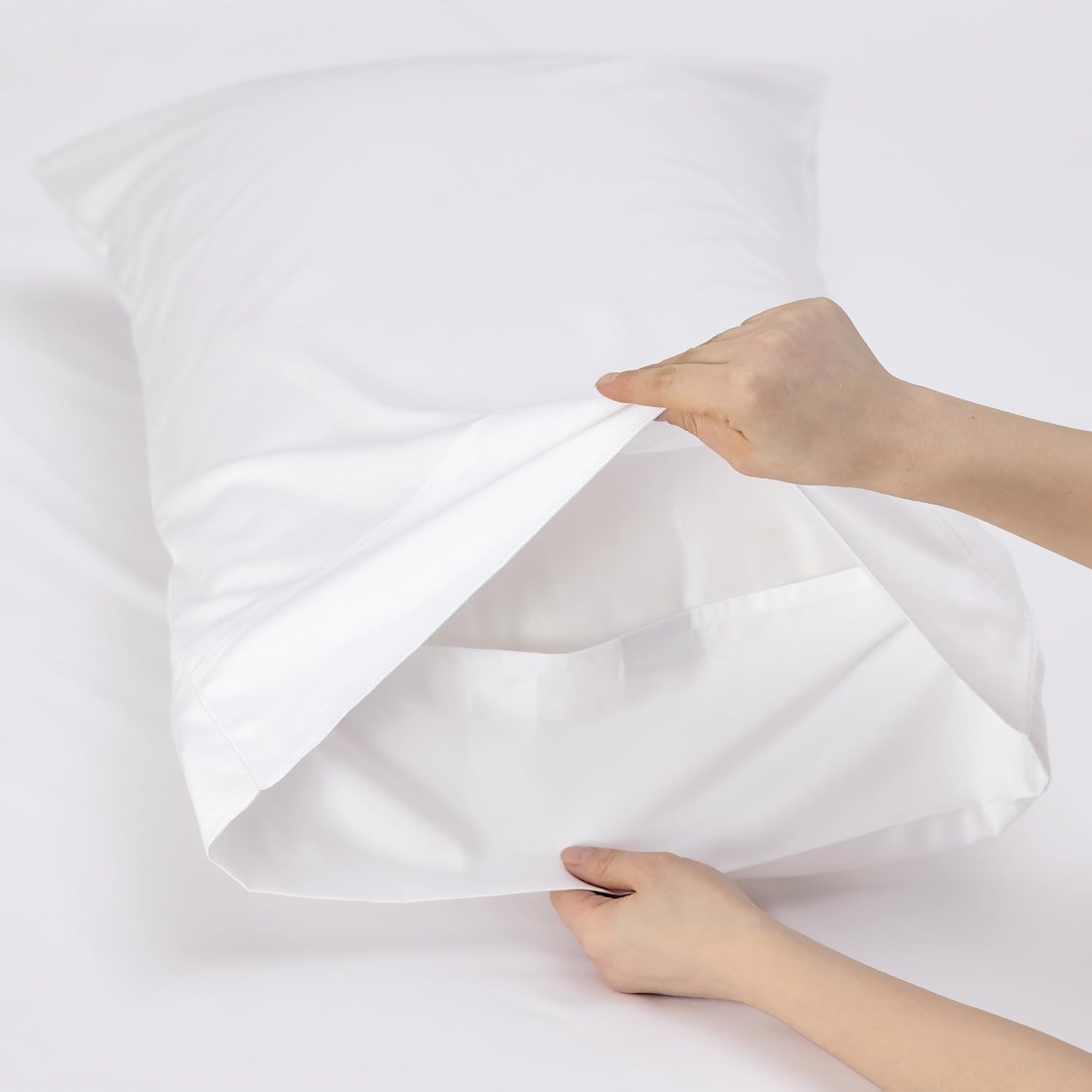 image:imageBedsure PureWoven 100 Rayon Derived from Bamboo Queen Sheets 4 Pieces Cooling Sheets for Hot Sleepers Breathable amp Silky Soft 16 Deep Pocket Hotel Luxury Bedding White02 White
