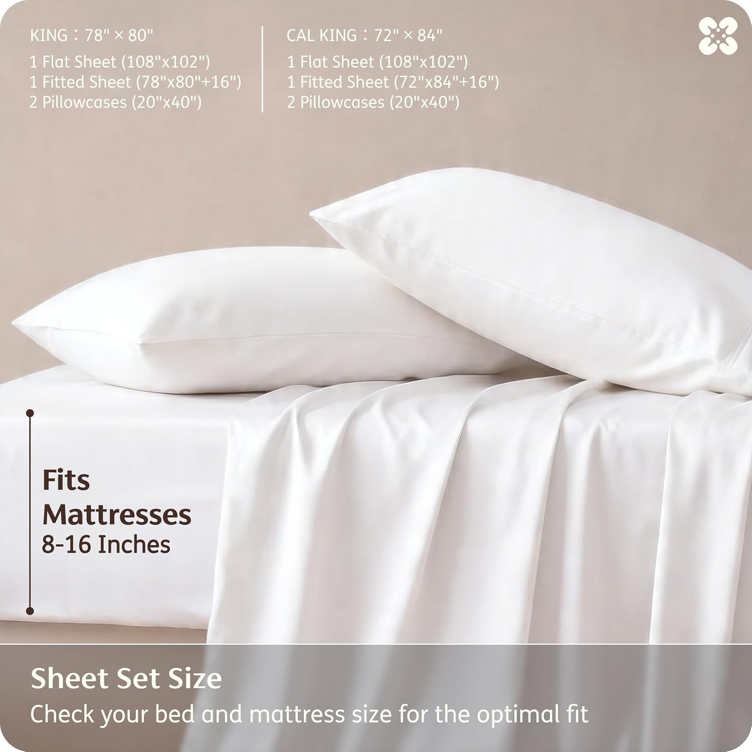 image:imageBedsure PureWoven 100 Rayon Derived from Bamboo Queen Sheets 4 Pieces Cooling Sheets for Hot Sleepers Breathable amp Silky Soft 16 Deep Pocket Hotel Luxury Bedding White02 White