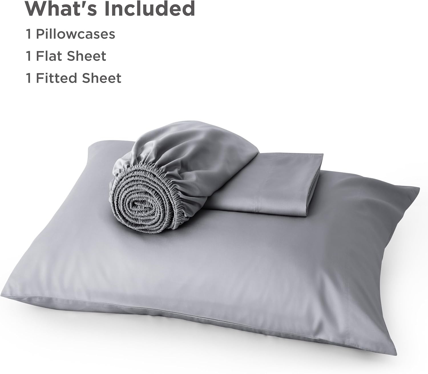 image:imageBedsure PureWoven 100 Rayon Derived from Bamboo Queen Sheets 4 Pieces Cooling Sheets for Hot Sleepers Breathable amp Silky Soft 16 Deep Pocket Hotel Luxury Bedding White04 Silver Grey