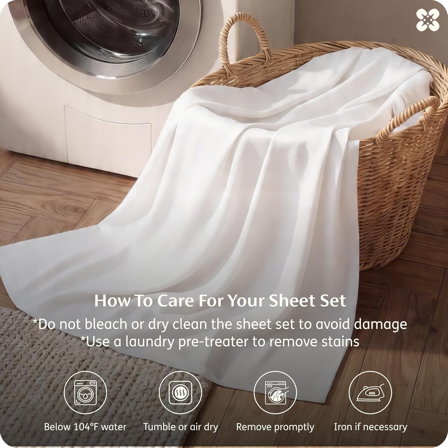 image:imageBedsure PureWoven 100 Rayon Derived from Bamboo Queen Sheets 4 Pieces Cooling Sheets for Hot Sleepers Breathable amp Silky Soft 16 Deep Pocket Hotel Luxury Bedding WhiteWhite