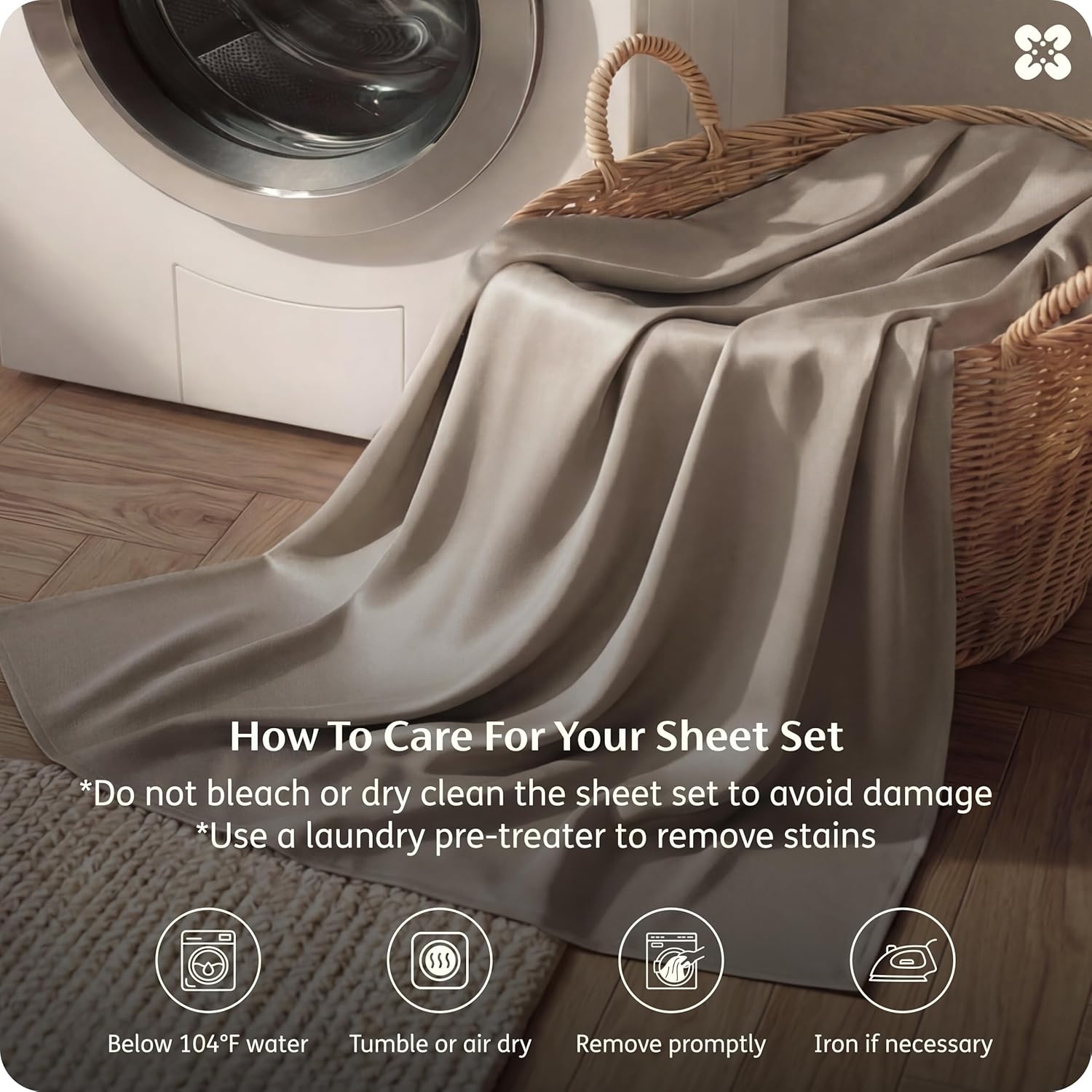 image:imageBedsure PureWoven 100 Rayon Derived from Bamboo Queen Sheets 4 Pieces Cooling Sheets for Hot Sleepers Breathable amp Silky Soft 16 Deep Pocket Hotel Luxury Bedding White17 Simply Taupe