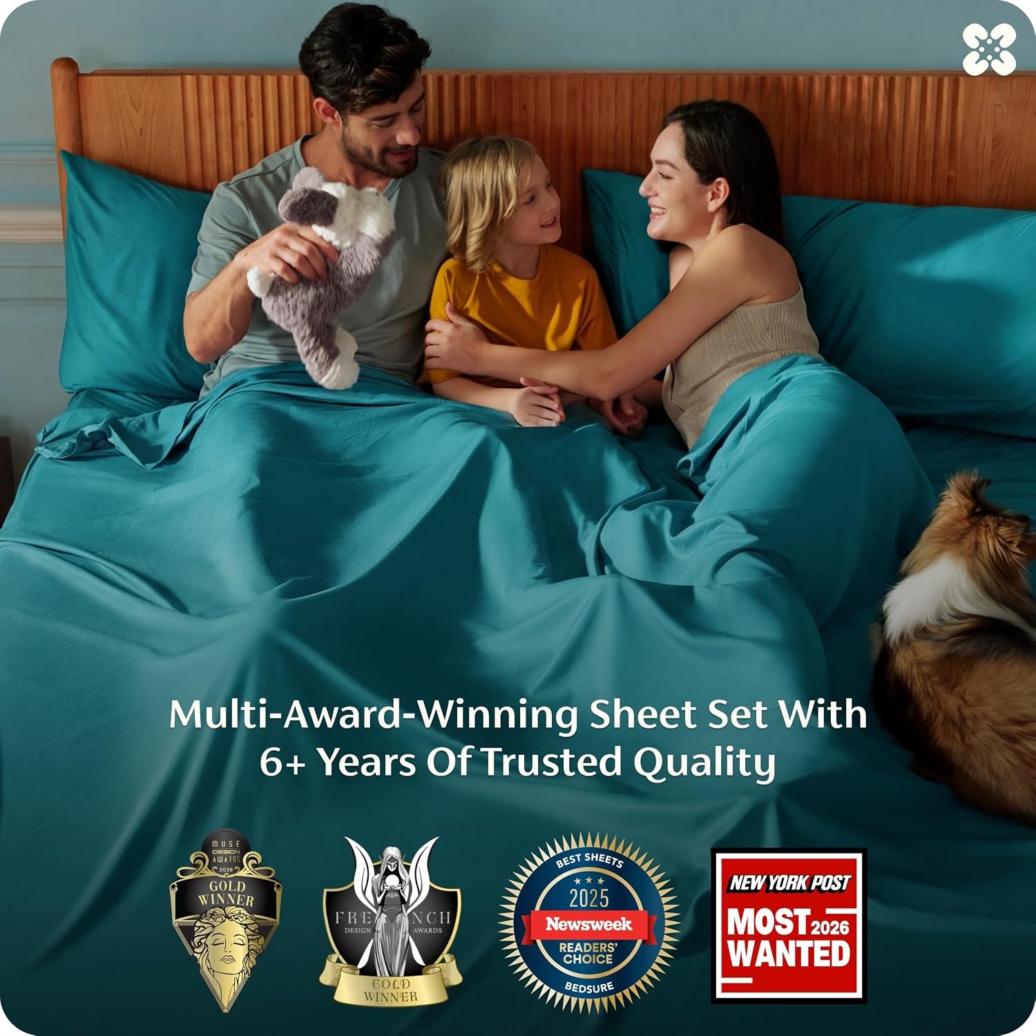 image:imageBedsure PureWoven 100 Rayon Derived from Bamboo Queen Sheets 4 Pieces Cooling Sheets for Hot Sleepers Breathable amp Silky Soft 16 Deep Pocket Hotel Luxury Bedding White18 Turquoise