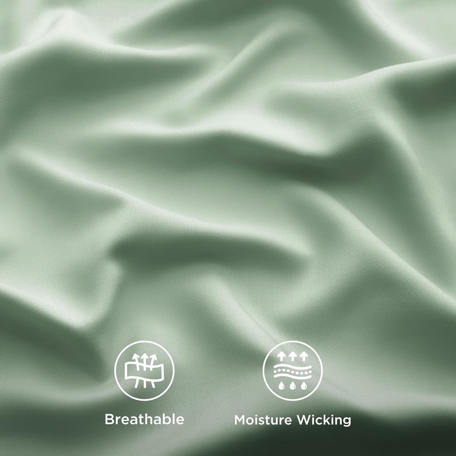 image:imageBedsure PureWoven 100 Rayon Derived from Bamboo Queen Sheets 4 Pieces Cooling Sheets for Hot Sleepers Breathable amp Silky Soft 16 Deep Pocket Hotel Luxury Bedding White10 Sage Green