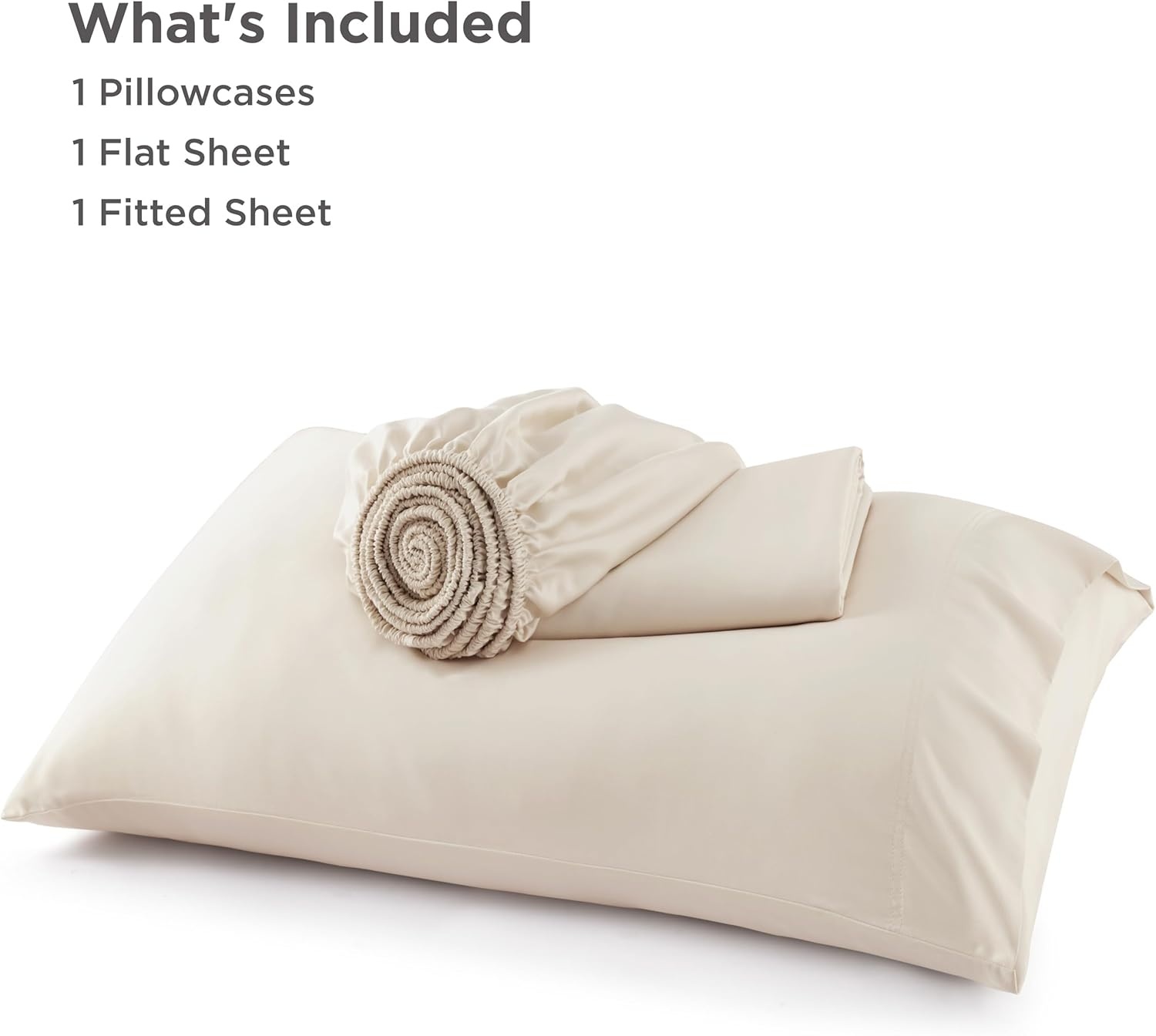 image:imageBedsure PureWoven 100 Rayon Derived from Bamboo Queen Sheets 4 Pieces Cooling Sheets for Hot Sleepers Breathable amp Silky Soft 16 Deep Pocket Hotel Luxury Bedding White12 Light Beige