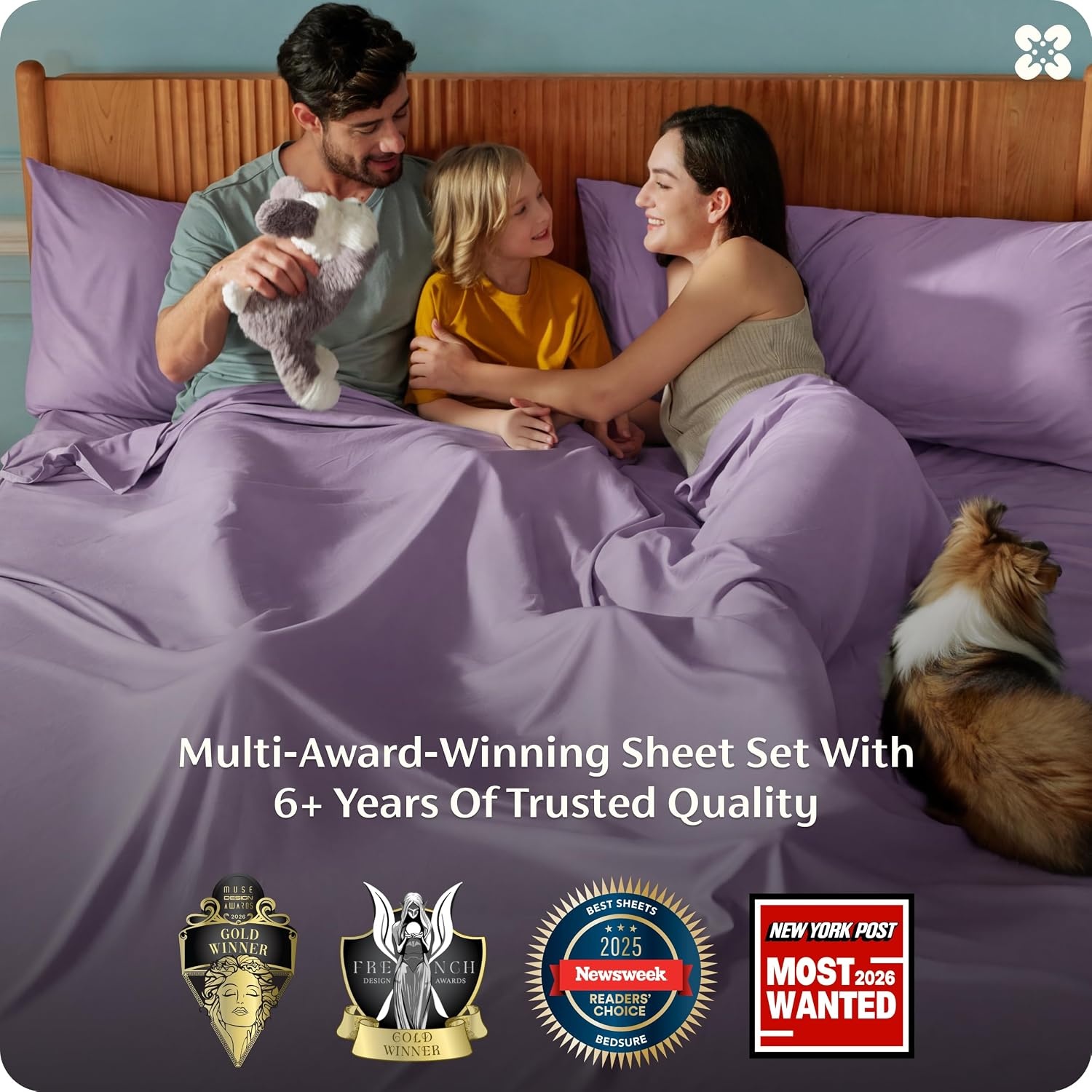 image:imageBedsure PureWoven 100 Rayon Derived from Bamboo Queen Sheets 4 Pieces Cooling Sheets for Hot Sleepers Breathable amp Silky Soft 16 Deep Pocket Hotel Luxury Bedding White13 Lilac