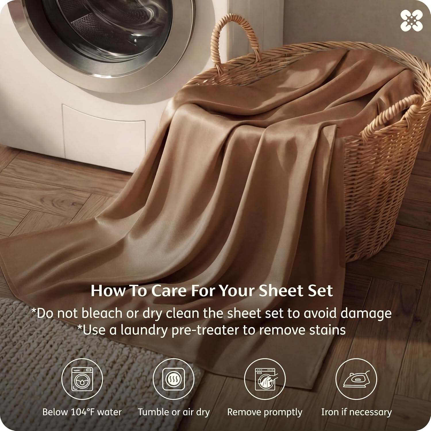 image:imageBedsure PureWoven 100 Rayon Derived from Bamboo Queen Sheets 4 Pieces Cooling Sheets for Hot Sleepers Breathable amp Silky Soft 16 Deep Pocket Hotel Luxury Bedding White24 Khaki