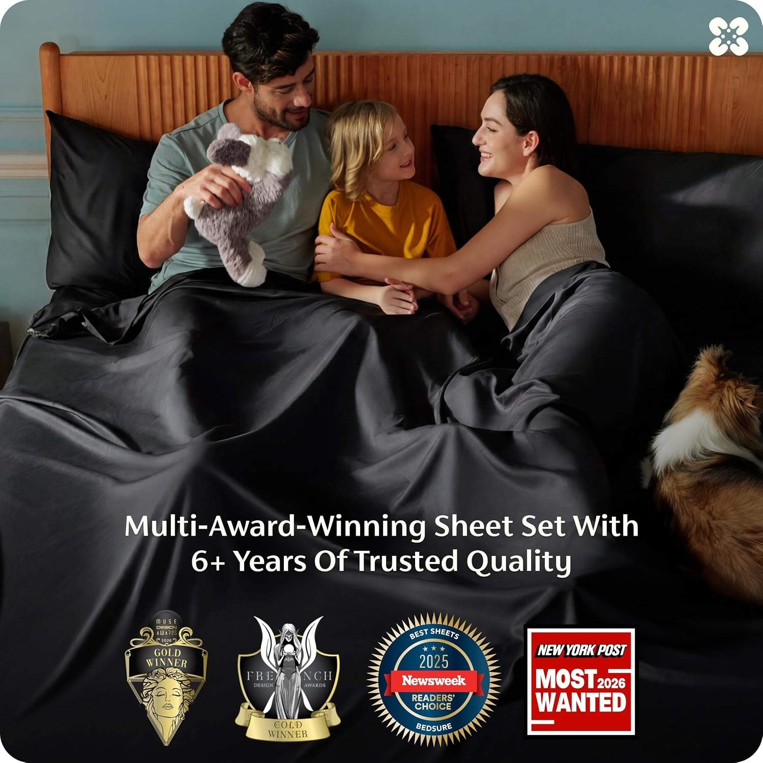 image:imageBedsure PureWoven 100 Rayon Derived from Bamboo Queen Sheets 4 Pieces Cooling Sheets for Hot Sleepers Breathable amp Silky Soft 16 Deep Pocket Hotel Luxury Bedding White09 Black