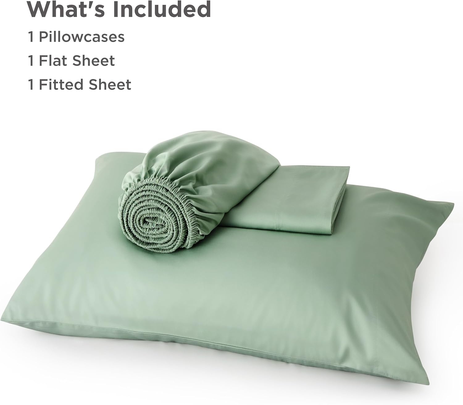 image:imageBedsure PureWoven 100 Rayon Derived from Bamboo Queen Sheets 4 Pieces Cooling Sheets for Hot Sleepers Breathable amp Silky Soft 16 Deep Pocket Hotel Luxury Bedding White10 Sage Green