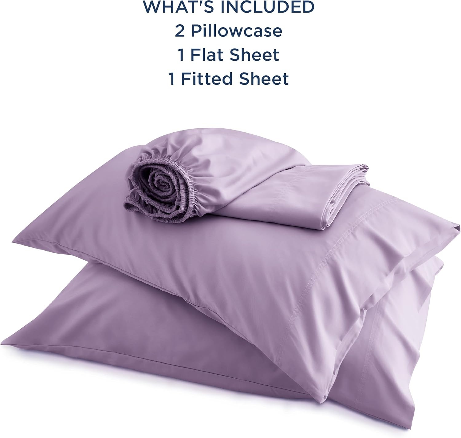 image:imageBedsure PureWoven 100 Rayon Derived from Bamboo Queen Sheets 4 Pieces Cooling Sheets for Hot Sleepers Breathable amp Silky Soft 16 Deep Pocket Hotel Luxury Bedding White13 Lilac