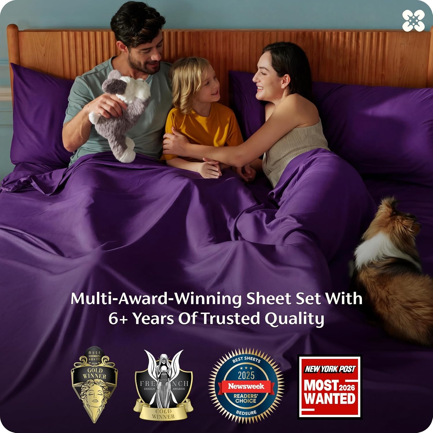 image:imageBedsure PureWoven 100 Rayon Derived from Bamboo Queen Sheets 4 Pieces Cooling Sheets for Hot Sleepers Breathable amp Silky Soft 16 Deep Pocket Hotel Luxury Bedding White14 Plum