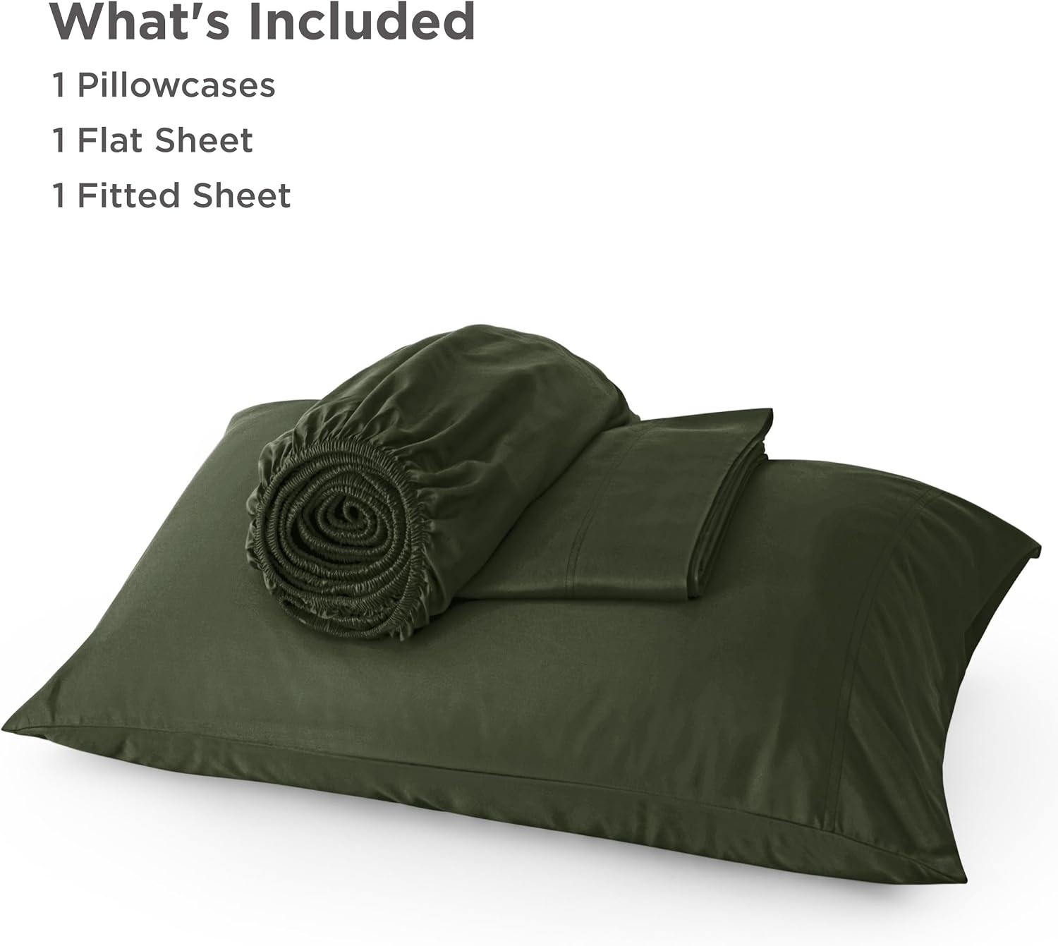 image:imageBedsure PureWoven 100 Rayon Derived from Bamboo Queen Sheets 4 Pieces Cooling Sheets for Hot Sleepers Breathable amp Silky Soft 16 Deep Pocket Hotel Luxury Bedding White22 Olive Green