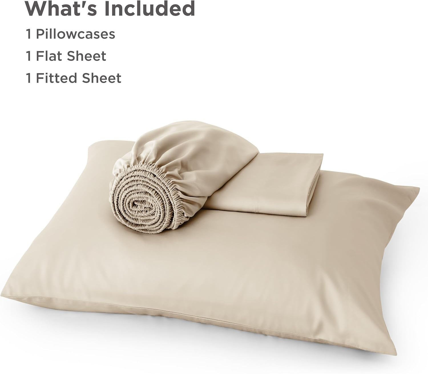image:imageBedsure PureWoven 100 Rayon Derived from Bamboo Queen Sheets 4 Pieces Cooling Sheets for Hot Sleepers Breathable amp Silky Soft 16 Deep Pocket Hotel Luxury Bedding White03 Beige