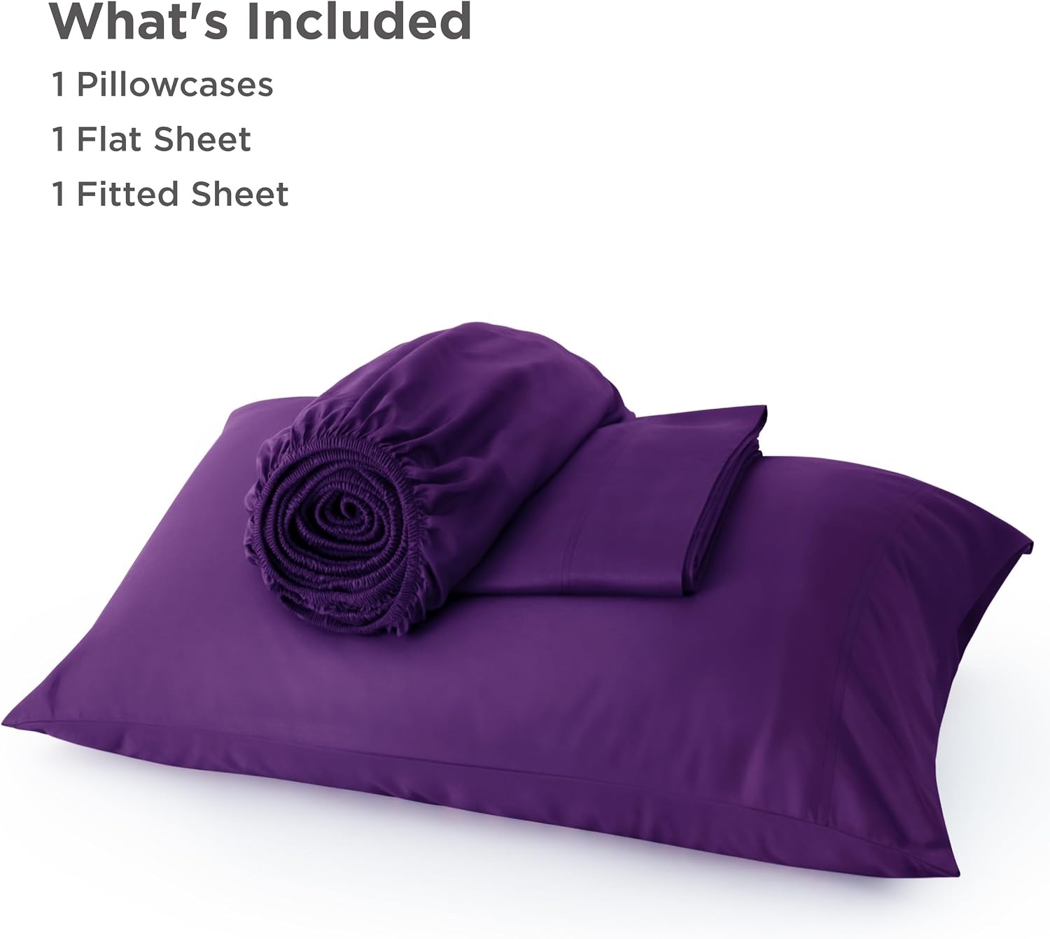 image:imageBedsure PureWoven 100 Rayon Derived from Bamboo Queen Sheets 4 Pieces Cooling Sheets for Hot Sleepers Breathable amp Silky Soft 16 Deep Pocket Hotel Luxury Bedding White14 Plum