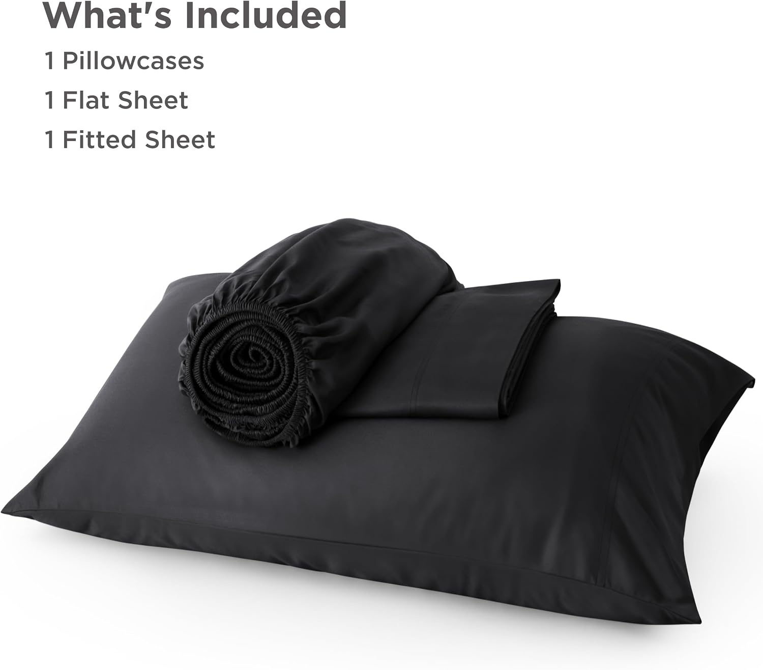 image:imageBedsure PureWoven 100 Rayon Derived from Bamboo Queen Sheets 4 Pieces Cooling Sheets for Hot Sleepers Breathable amp Silky Soft 16 Deep Pocket Hotel Luxury Bedding White09 Black