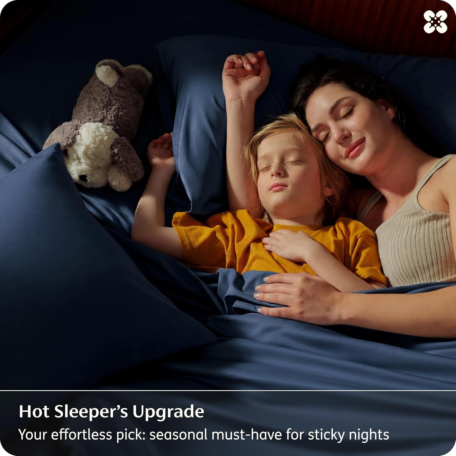 image:imageBedsure PureWoven 100 Rayon Derived from Bamboo Queen Sheets 4 Pieces Cooling Sheets for Hot Sleepers Breathable amp Silky Soft 16 Deep Pocket Hotel Luxury Bedding White07 Navy