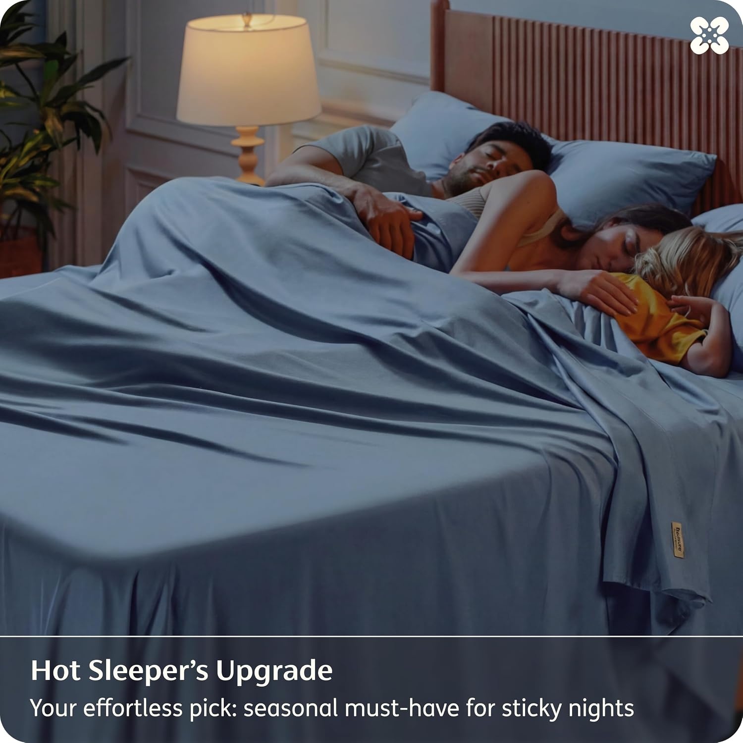 image:imageBedsure PureWoven 100 Rayon Derived from Bamboo Queen Sheets 4 Pieces Cooling Sheets for Hot Sleepers Breathable amp Silky Soft 16 Deep Pocket Hotel Luxury Bedding White05 Dusty Blue