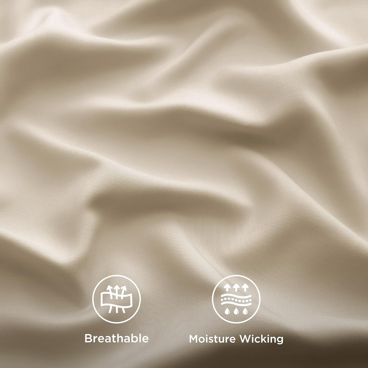 image:imageBedsure PureWoven 100 Rayon Derived from Bamboo Queen Sheets 4 Pieces Cooling Sheets for Hot Sleepers Breathable amp Silky Soft 16 Deep Pocket Hotel Luxury Bedding White03 Beige