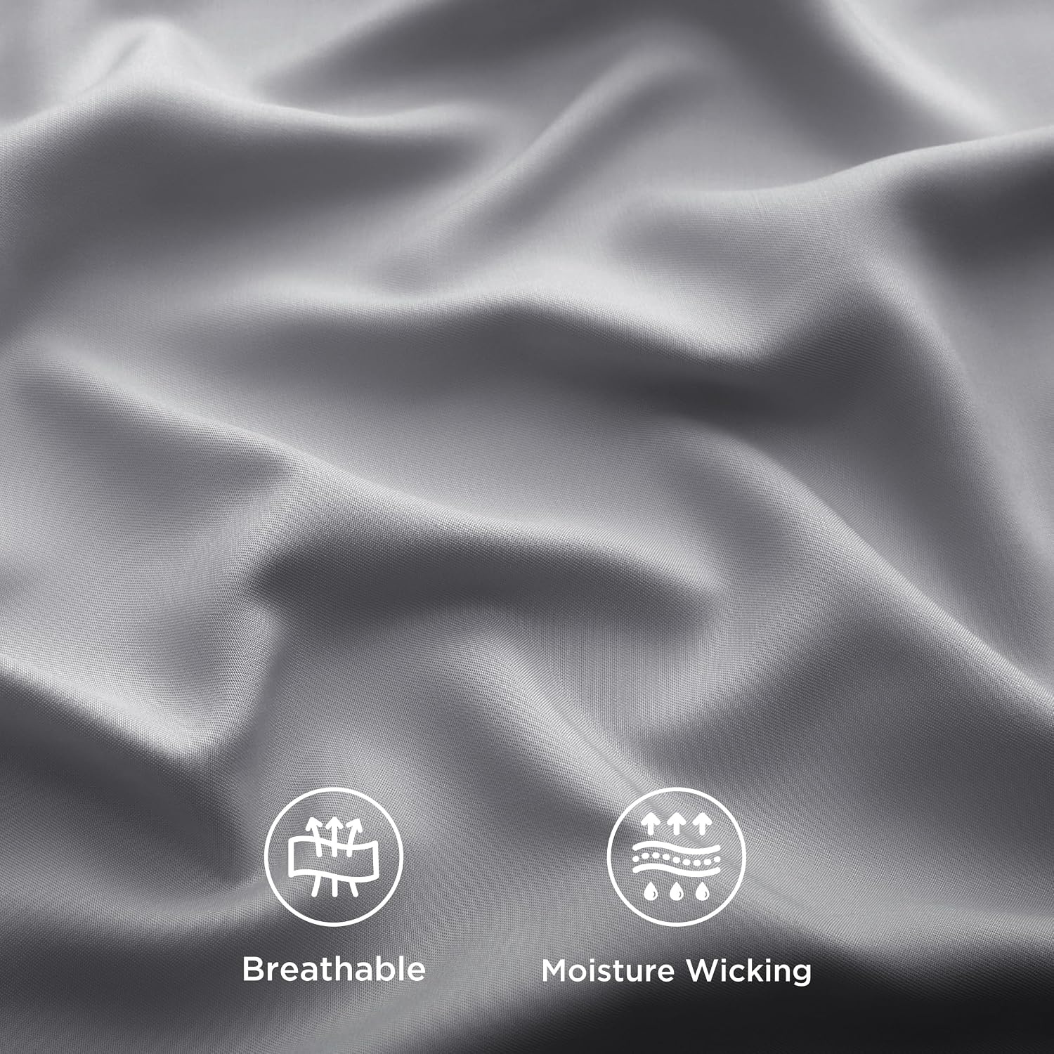 image:imageBedsure PureWoven 100 Rayon Derived from Bamboo Queen Sheets 4 Pieces Cooling Sheets for Hot Sleepers Breathable amp Silky Soft 16 Deep Pocket Hotel Luxury Bedding White04 Silver Grey