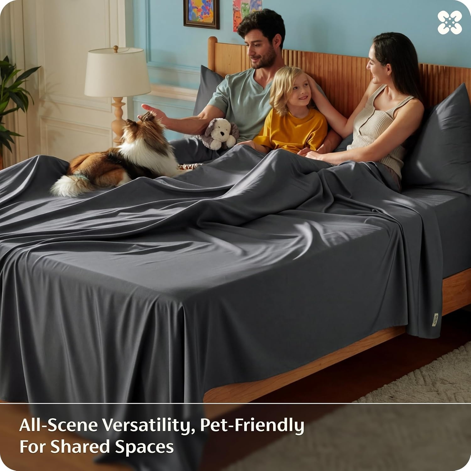 image:imageBedsure PureWoven 100 Rayon Derived from Bamboo Queen Sheets 4 Pieces Cooling Sheets for Hot Sleepers Breathable amp Silky Soft 16 Deep Pocket Hotel Luxury Bedding White27 Charcoal