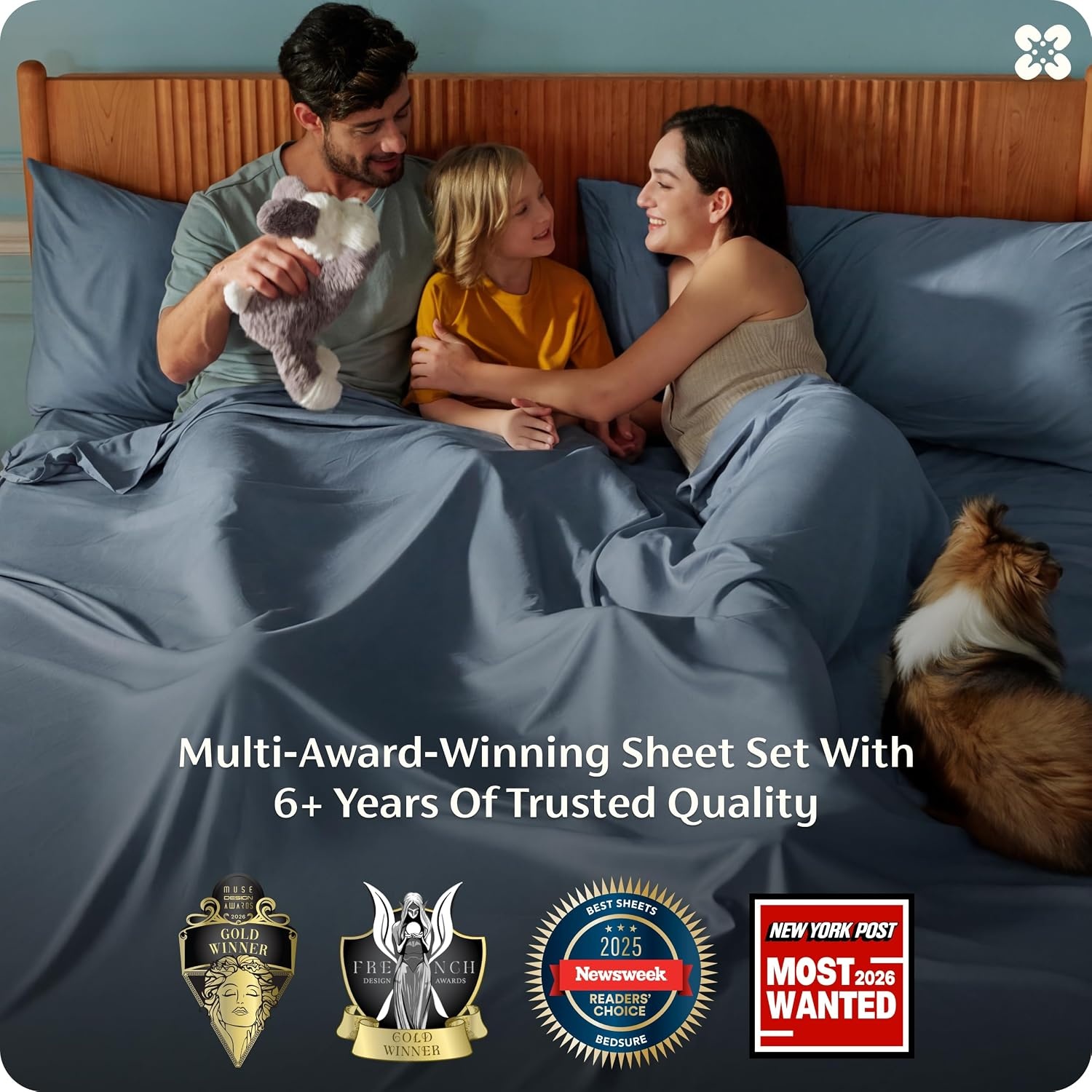 image:imageBedsure PureWoven 100 Rayon Derived from Bamboo Queen Sheets 4 Pieces Cooling Sheets for Hot Sleepers Breathable amp Silky Soft 16 Deep Pocket Hotel Luxury Bedding White05 Dusty Blue
