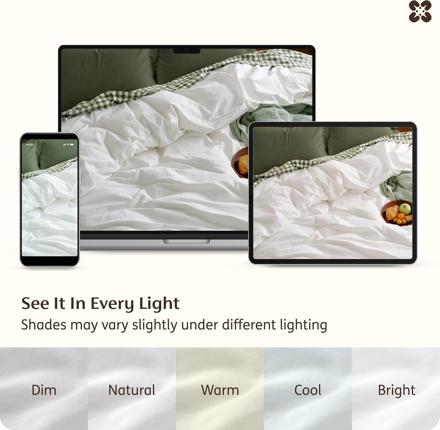 image:imageBedsure PureWoven 100 Washed Cotton Duvet Cover Only QueenFrosted Almond Linen Like Textured Minimalist Bedding Plain Soft for All Seasons Zipper Closure 8 Corner Ties Good Housekeeping Seal01 Natural White Duvet Cover Only