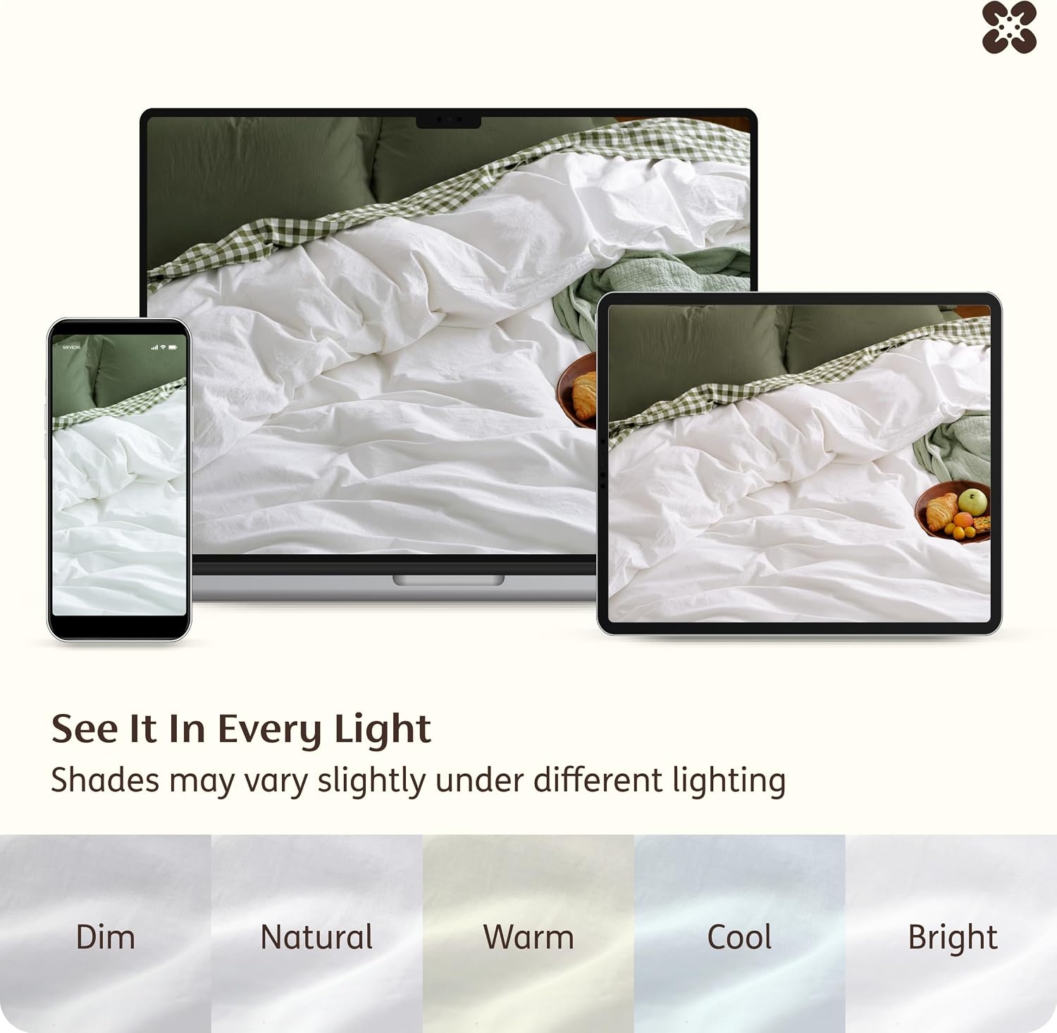image:imageBedsure PureWoven 100 Washed Cotton Duvet Cover Only QueenFrosted Almond Linen Like Textured Minimalist Bedding Plain Soft for All Seasons Zipper Closure 8 Corner Ties Good Housekeeping Seal06 Bright White Duvet Cover Only