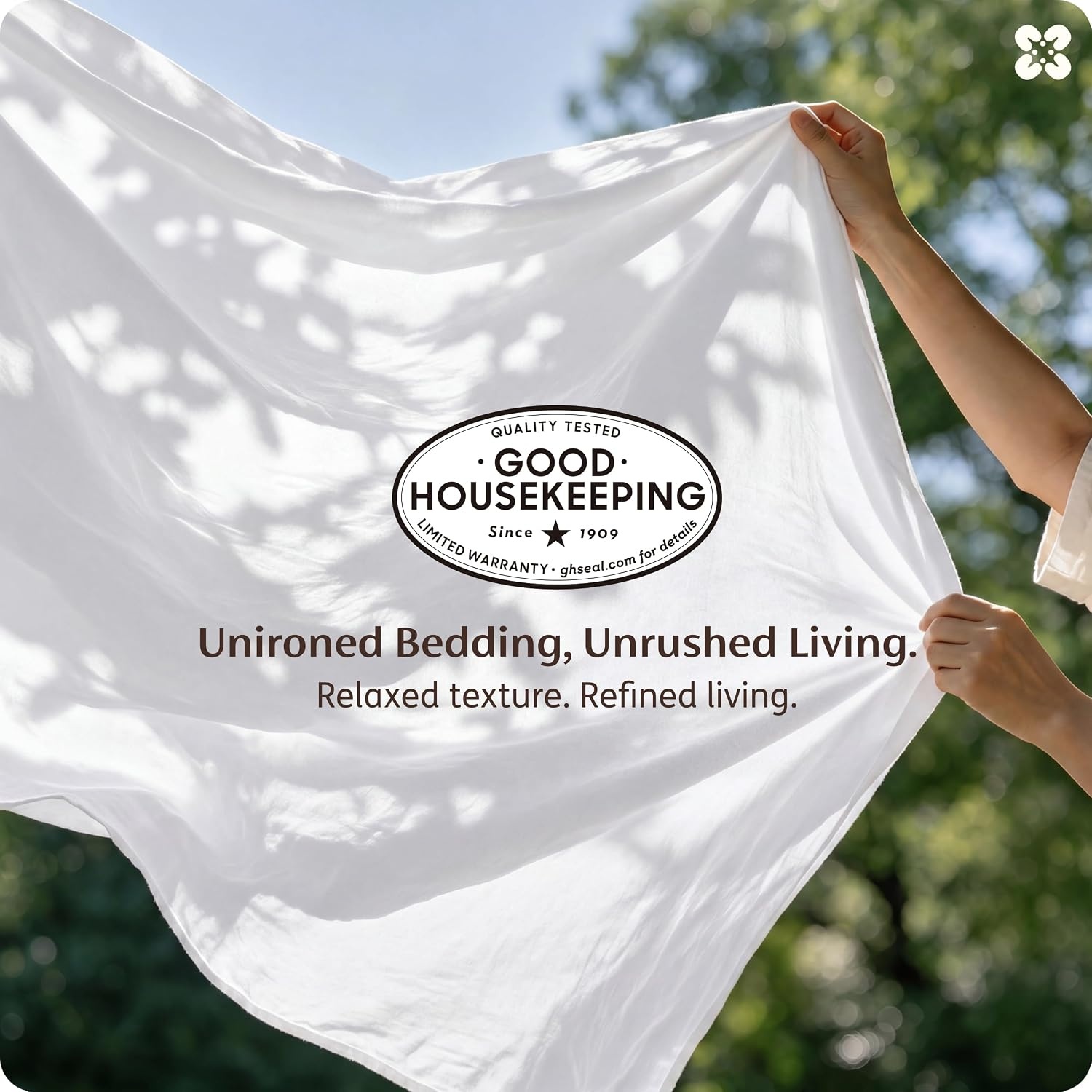 image:imageBedsure PureWoven 100 Washed Cotton Duvet Cover Only QueenFrosted Almond Linen Like Textured Minimalist Bedding Plain Soft for All Seasons Zipper Closure 8 Corner Ties Good Housekeeping Seal06 Bright White Duvet Cover Only