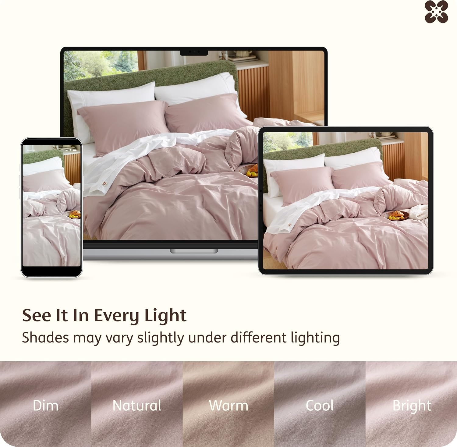 image:imageBedsure PureWoven 100 Washed Cotton Duvet Cover Set Queen Size 3PC Linen Like Texture Percale Breathable Bedding Set for All Seasons Zipper Closure 8 Corner Ties Natural White 90 X 9021 Black No Comforter