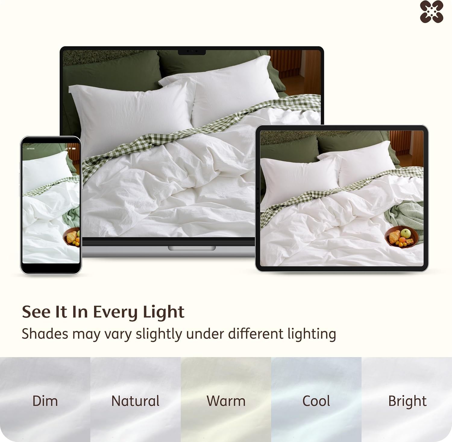 image:imageBedsure PureWoven 100 Washed Cotton Duvet Cover Set Queen Size 3PC Linen Like Texture Percale Breathable Bedding Set for All Seasons Zipper Closure 8 Corner Ties Natural White 90 X 9011 Bright White No Comforter