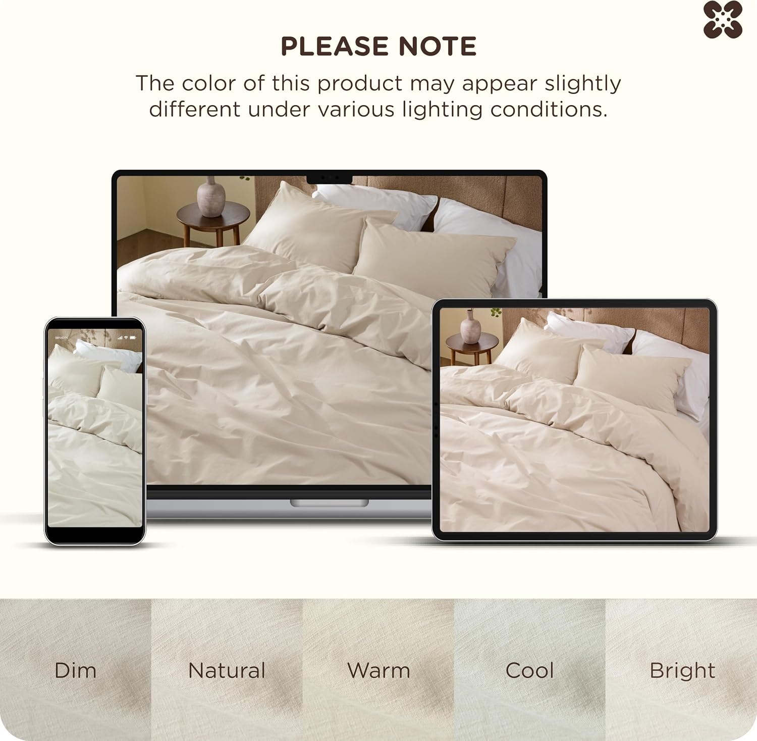 image:imageBedsure PureWoven 100 Washed Cotton Duvet Cover Set Queen Size 3PC Linen Like Texture Percale Breathable Bedding Set for All Seasons Zipper Closure 8 Corner Ties Natural White 90 X 9033 Slub Ivory No Comforter
