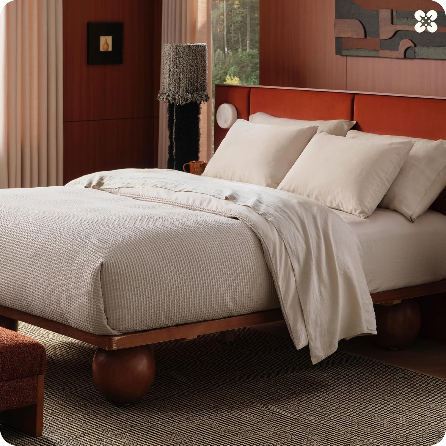 image:imageBedsure PureWoven 3 Pieces 100 Cotton Waffle Duvet Cover Set Queen White Waffle Weave Texture Soft SkinFriendly Breathable AllSeason Machine Washable Home Decor Gift Good Housekeeping Seal04 Linen No Comforter