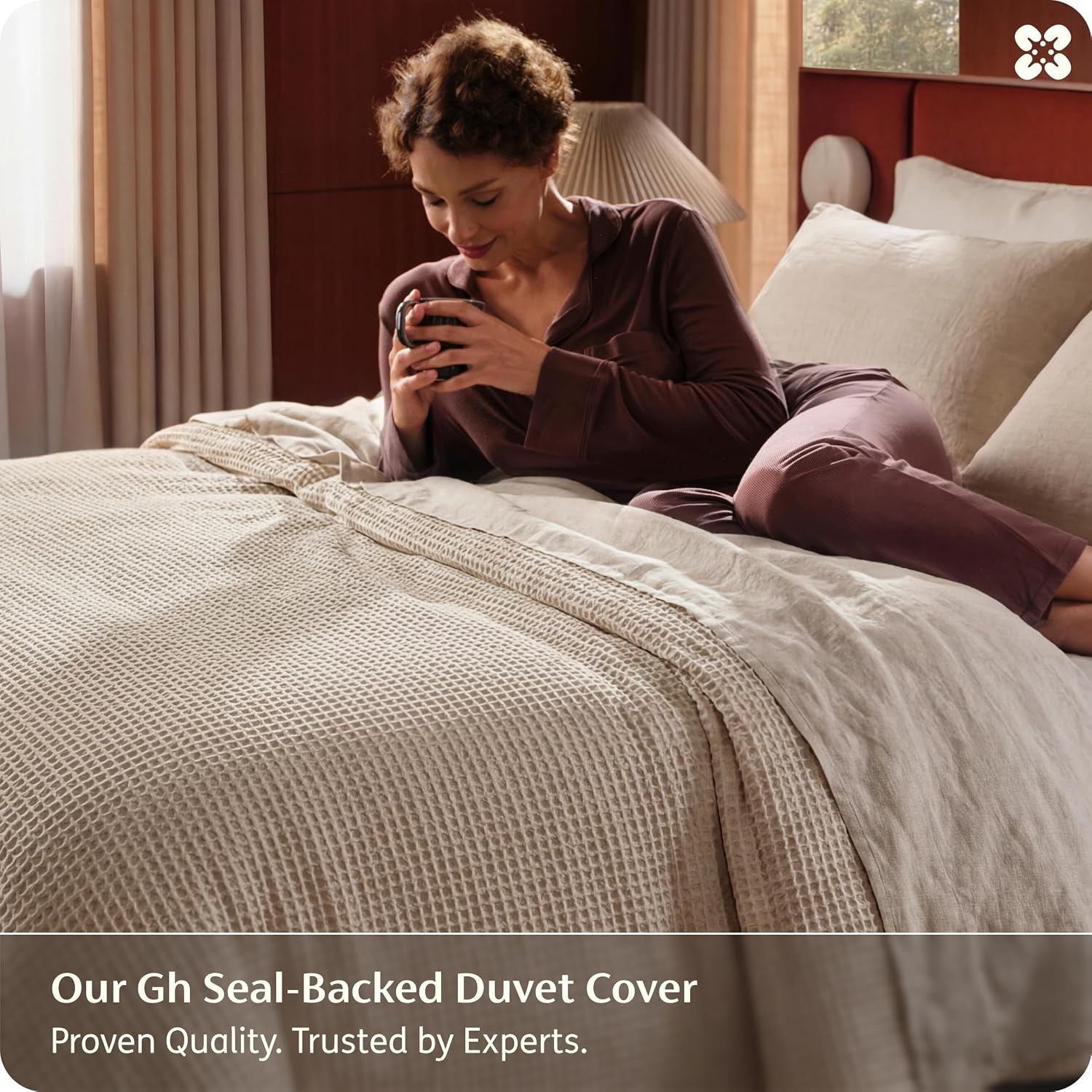 image:imageBedsure PureWoven 3 Pieces 100 Cotton Waffle Duvet Cover Set Queen White Waffle Weave Texture Soft SkinFriendly Breathable AllSeason Machine Washable Home Decor Gift Good Housekeeping Seal05 Khaki No Comforter