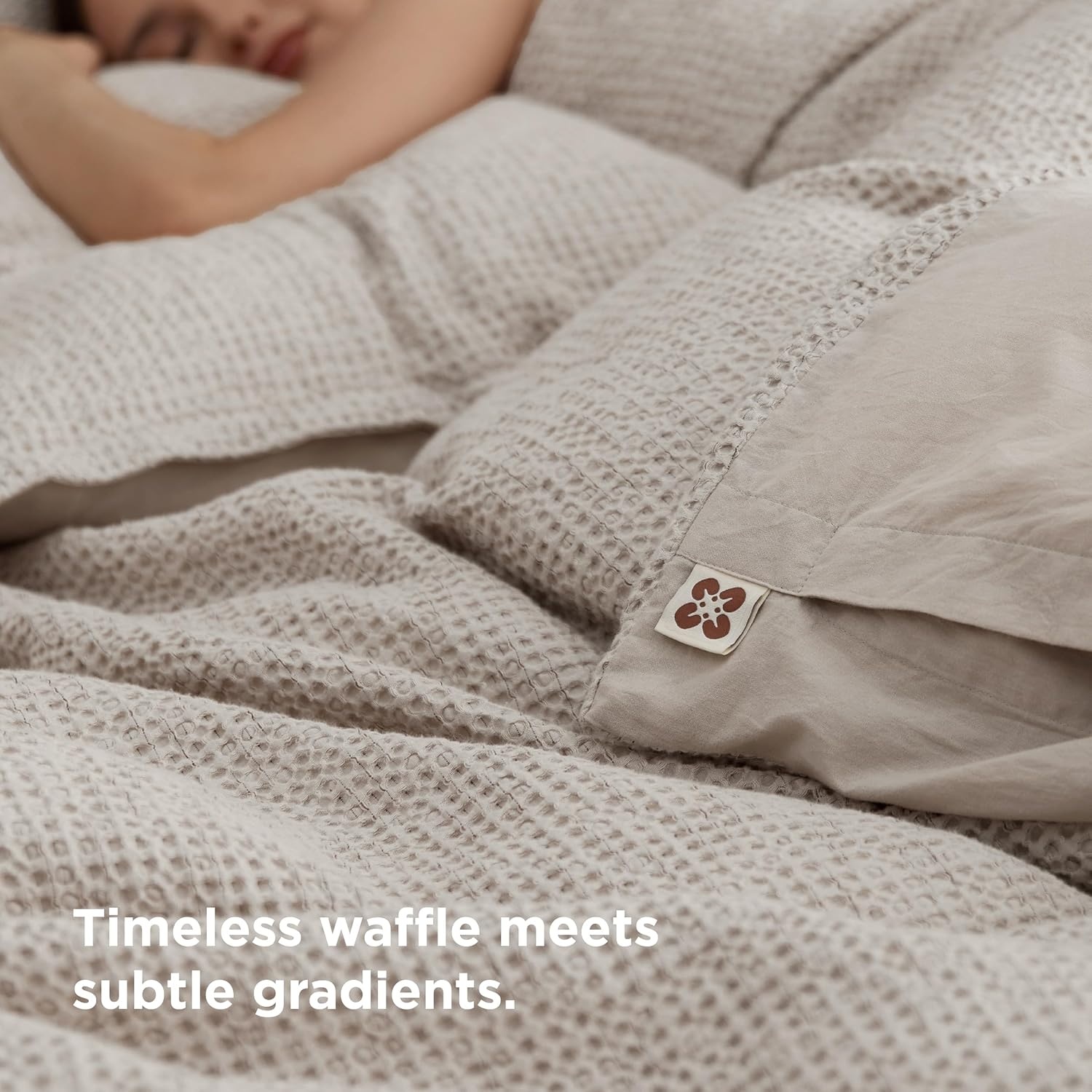 image:imageBedsure PureWoven 3 Pieces 100 Cotton Waffle Duvet Cover Set Queen White Waffle Weave Texture Soft SkinFriendly Breathable AllSeason Machine Washable Home Decor Gift Good Housekeeping Seal19 Spacedyed Linen No Comforter