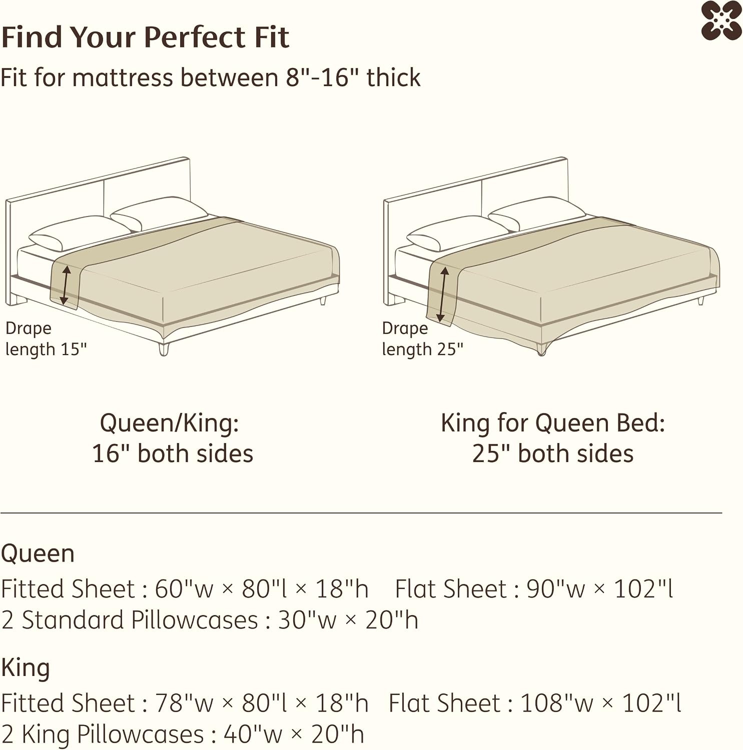 image:imageBedsure PureWoven Bamboo Viscose Cooling Sheets Queen 4 PCS Rayon Cotton Serene Blend Breathable amp Buttery Soft Deep Pocket Up to 18 Hotel Luxury Bedding for Hot Sleepers WhiteBeige
