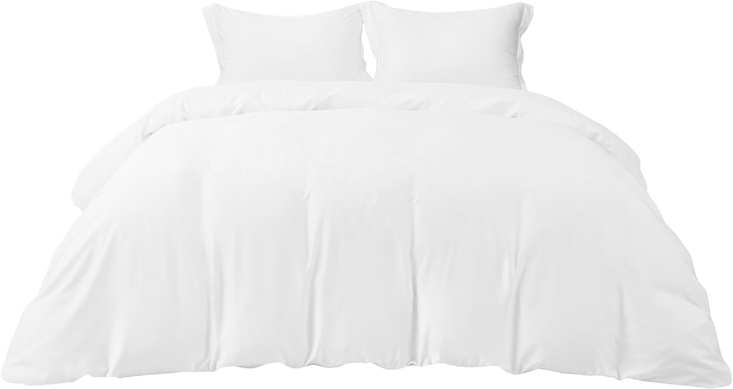 image:imageBedsure PureWoven Cooling Duvet Cover Ideal for Hot Sleepers Queen Size 100 Viscose Derived from Bamboo Lightweight amp Silky Soft Breathable MoistureWicking Bedding Set 3 Pieces Olive Green03 Cream No Comforter