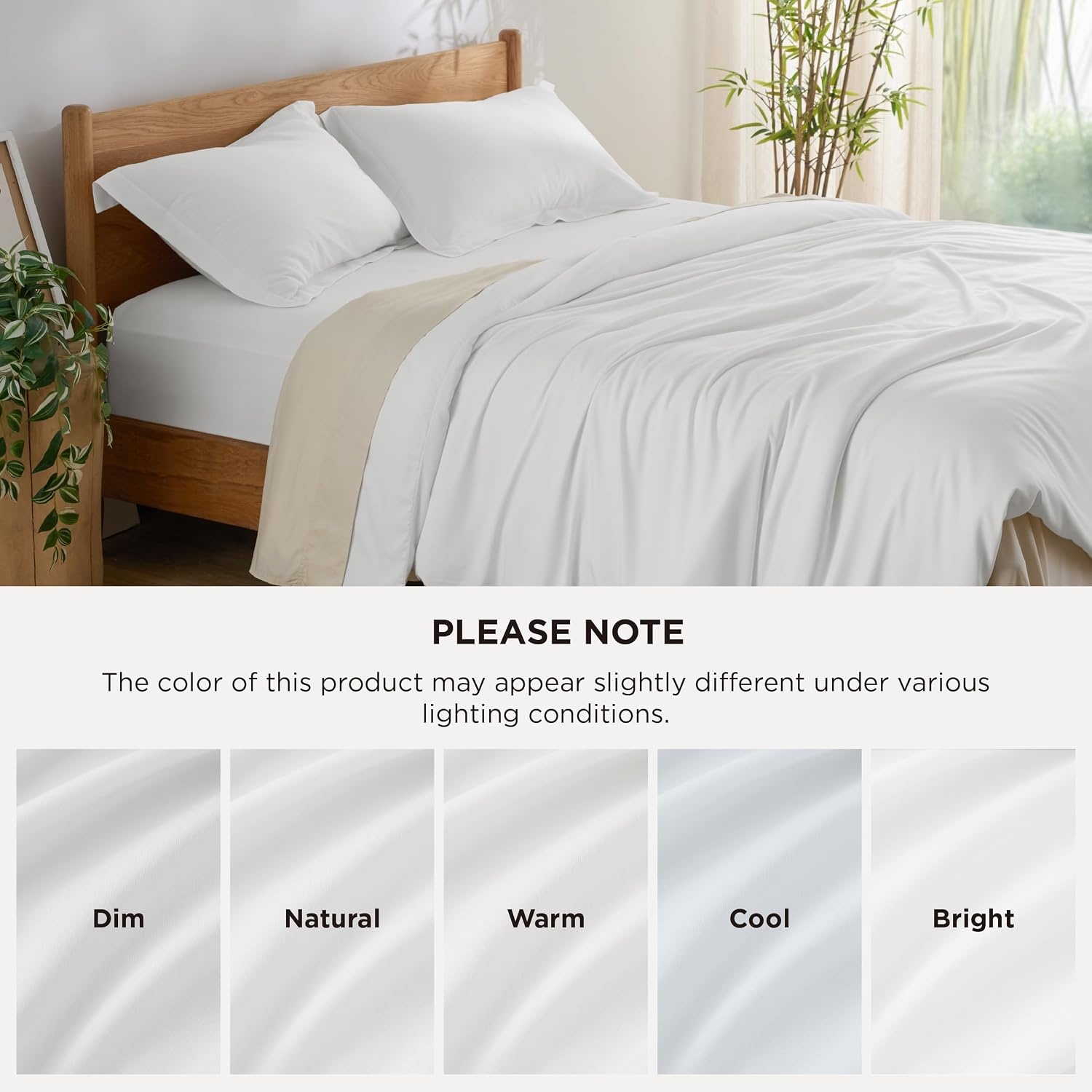 image:imageBedsure PureWoven Cooling Duvet Cover Ideal for Hot Sleepers Queen Size 100 Viscose Derived from Bamboo Lightweight amp Silky Soft Breathable MoistureWicking Bedding Set 3 Pieces Olive Green03 Cream No Comforter