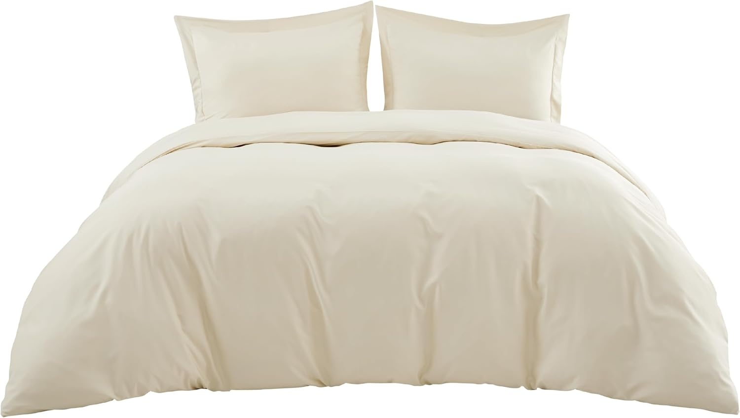 image:imageBedsure PureWoven Cooling Duvet Cover Ideal for Hot Sleepers Queen Size 100 Viscose Derived from Bamboo Lightweight amp Silky Soft Breathable MoistureWicking Bedding Set 3 Pieces Olive Green01 Light Beige No Comforter
