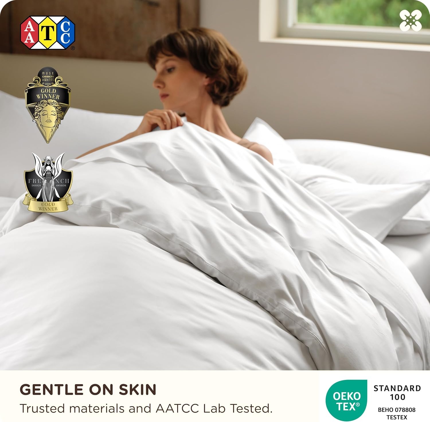 image:imageBedsure PureWoven Cooling Duvet Cover Ideal for Hot Sleepers Queen Size Cotton Blend Viscose Derived from Bamboo Breathable amp Buttery Soft Hotel Luxury Bedding Set White01 Cooling White No Comforter