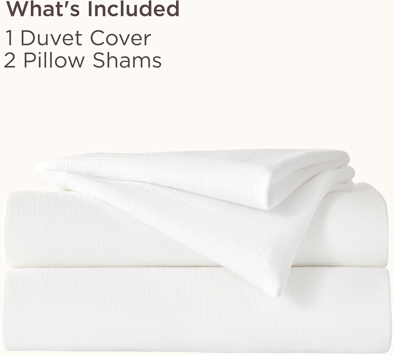 image:imageBedsure PureWoven Muslin Duvet Cover Cooling Bedding Set for Hot Sleepers Cotton Blend Viscose Derived from Bamboo Lightweight amp Silky Soft Breathable AllSeason Linen08 Muslin White No Comforter