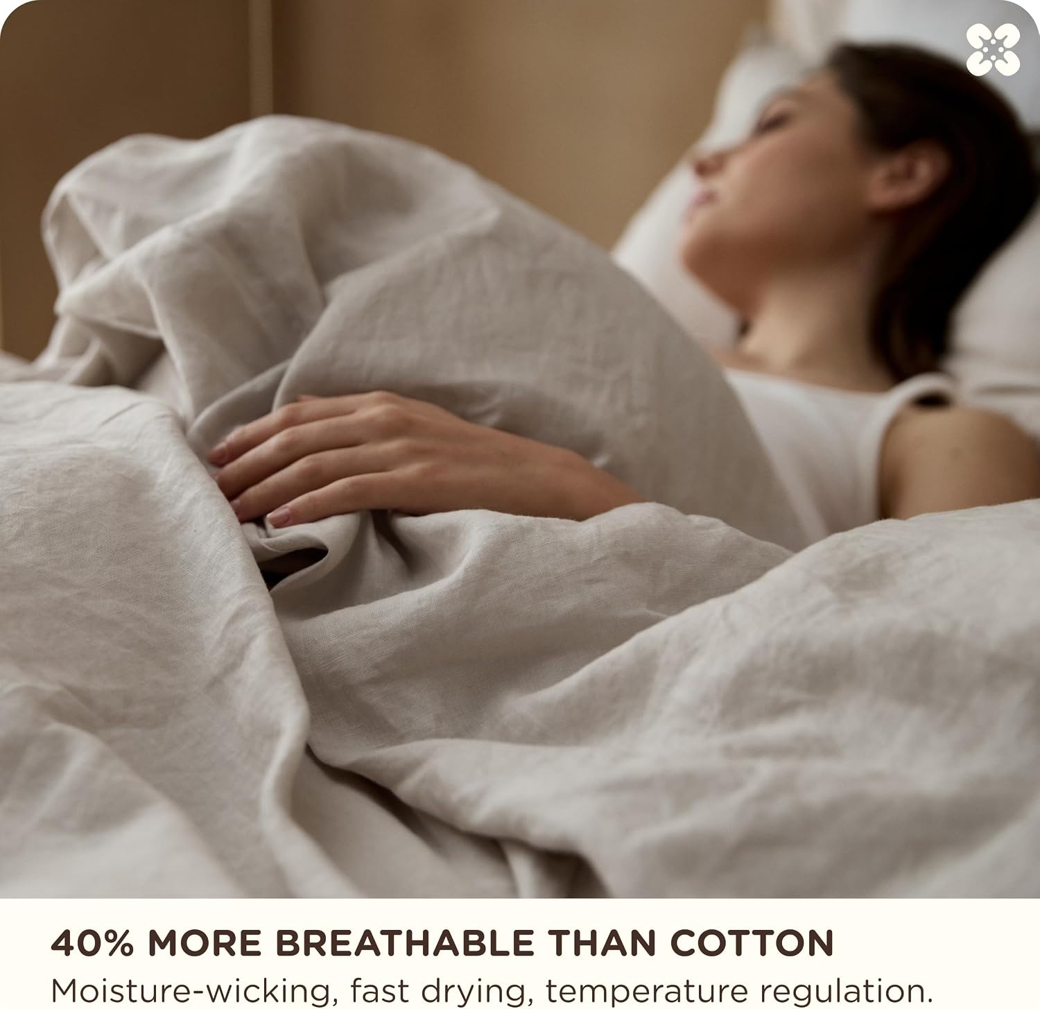 image:imageBedsure PureWoven Muslin Duvet Cover Cooling Bedding Set for Hot Sleepers Cotton Blend Viscose Derived from Bamboo Lightweight amp Silky Soft Breathable AllSeason Linen11 Linen No Comforter