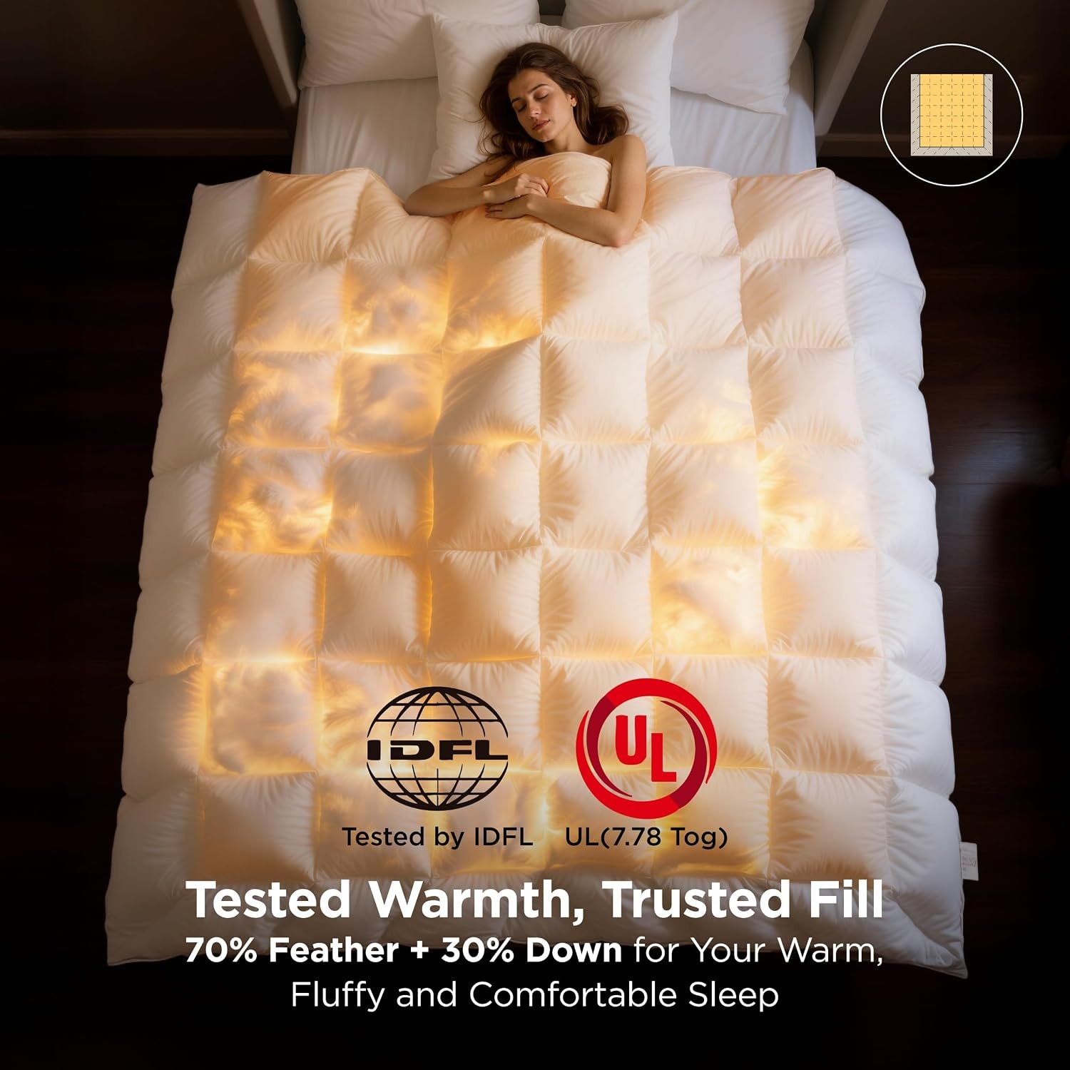 image:imageBedsure Queen Feather Down Comforter amp Cotton Hotel Pillows Set