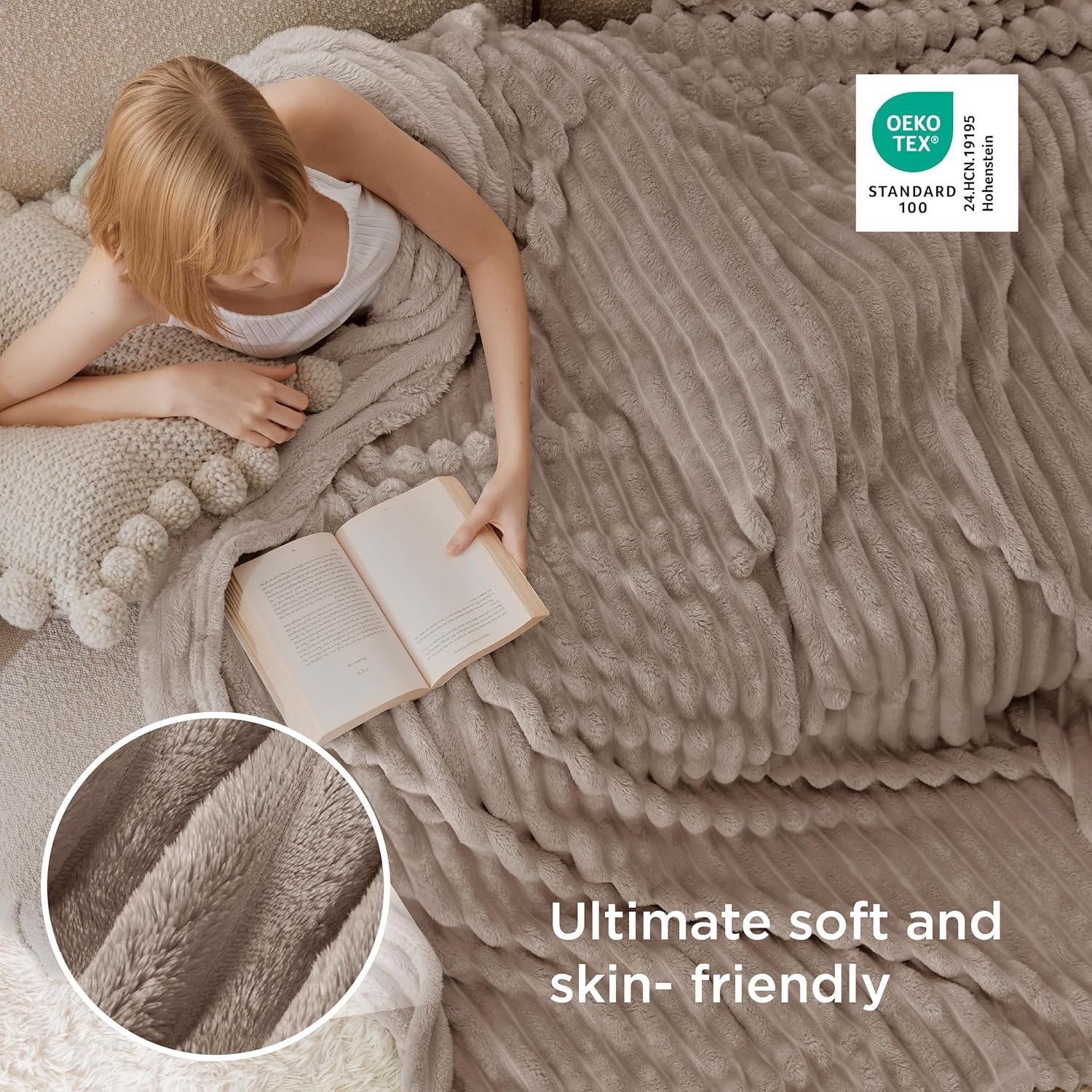 image:imageBedsure Soft Cozy Twin XL Blanket for Bed College Dorm Off White 66x90 Birthday Gifts for Women Mom Her Warm Lightweight Cozy Fluffy Throw Blanket Sofa Dorm Room Home Decor Machine WashableLight Brown
