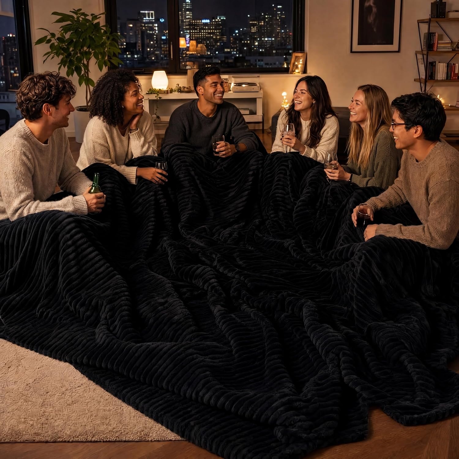 image:imageBedsure Soft Cozy Twin XL Blanket for Bed College Dorm Off White 66x90 Birthday Gifts for Women Mom Her Warm Lightweight Cozy Fluffy Throw Blanket Sofa Dorm Room Home Decor Machine WashableBlack