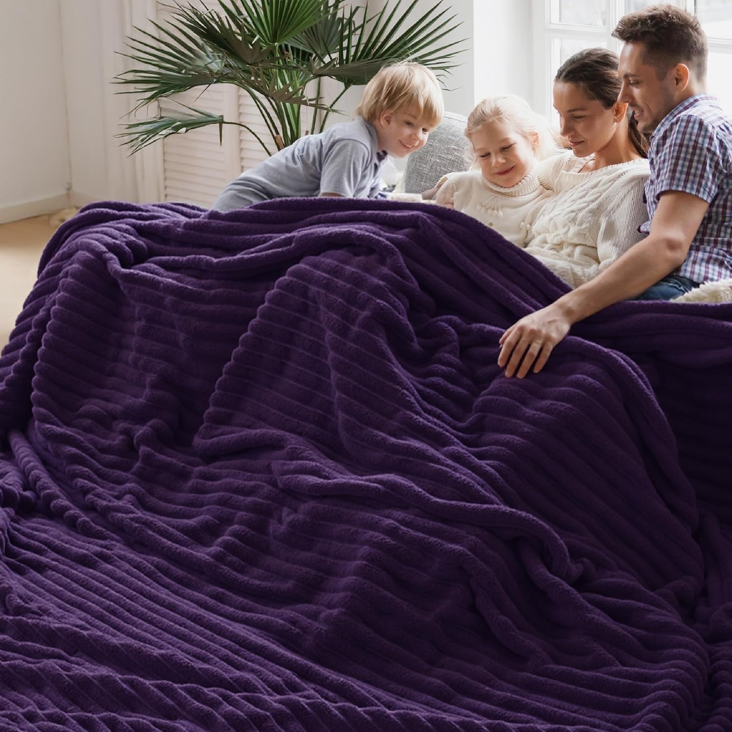 image:imageBedsure Soft Cozy Twin XL Blanket for Bed College Dorm Off White 66x90 Birthday Gifts for Women Mom Her Warm Lightweight Cozy Fluffy Throw Blanket Sofa Dorm Room Home Decor Machine WashablePurple