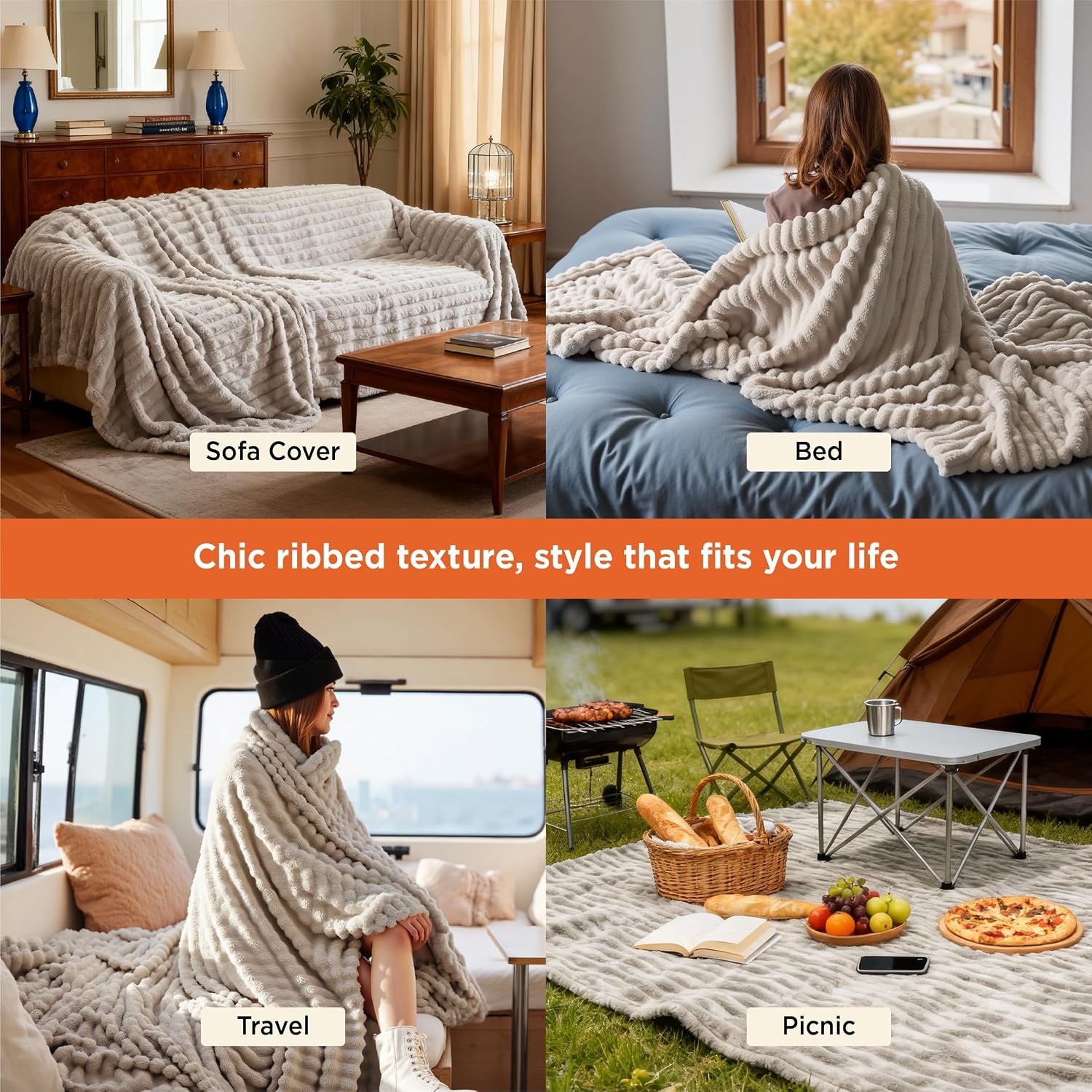 image:imageBedsure Soft Cozy Twin XL Blanket for Bed College Dorm Off White 66x90 Birthday Gifts for Women Mom Her Warm Lightweight Cozy Fluffy Throw Blanket Sofa Dorm Room Home Decor Machine WashableBeige